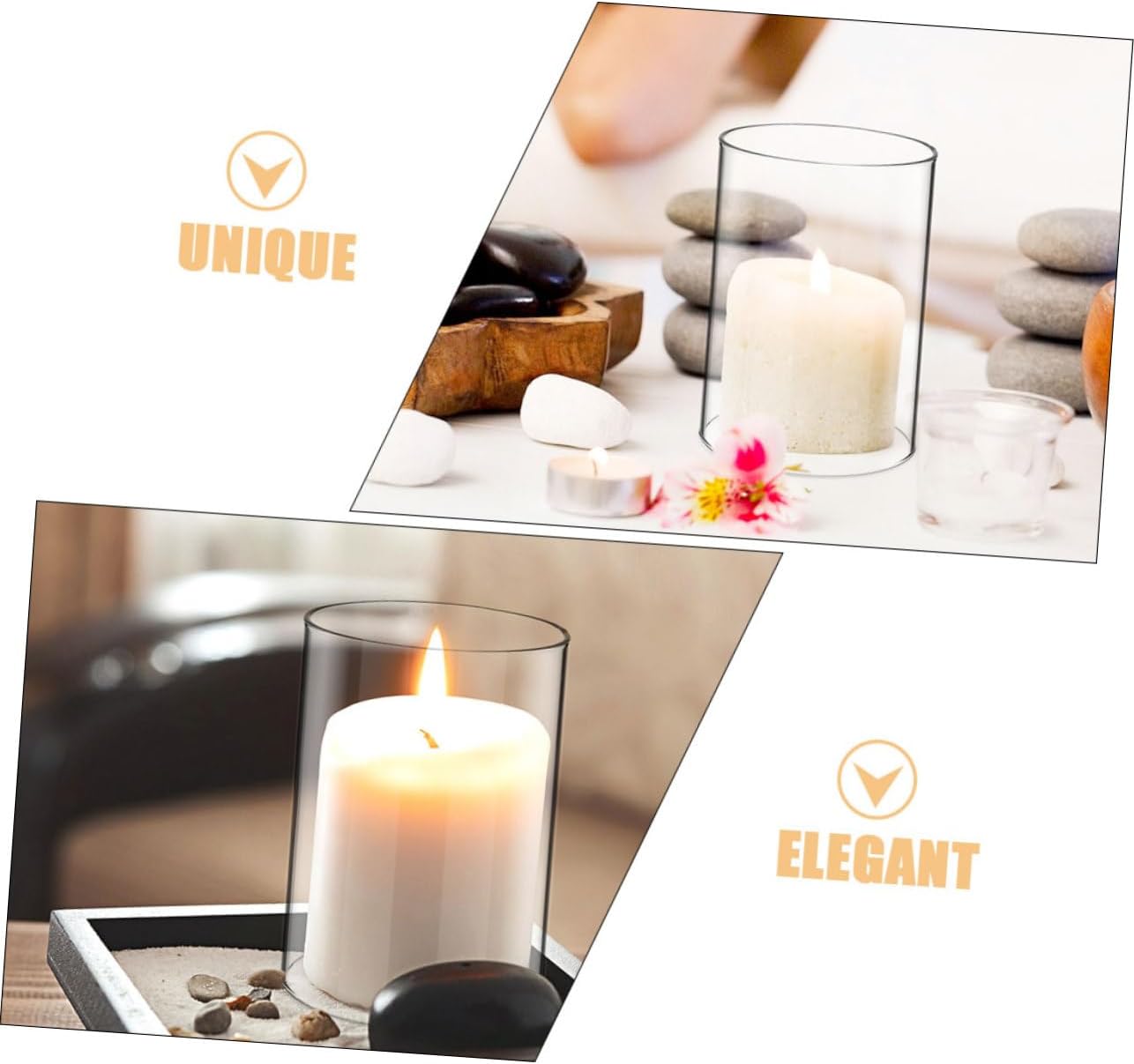 2pcs Glass Tealight Candle Shades Hurricane Style Decorative Holder Supplies