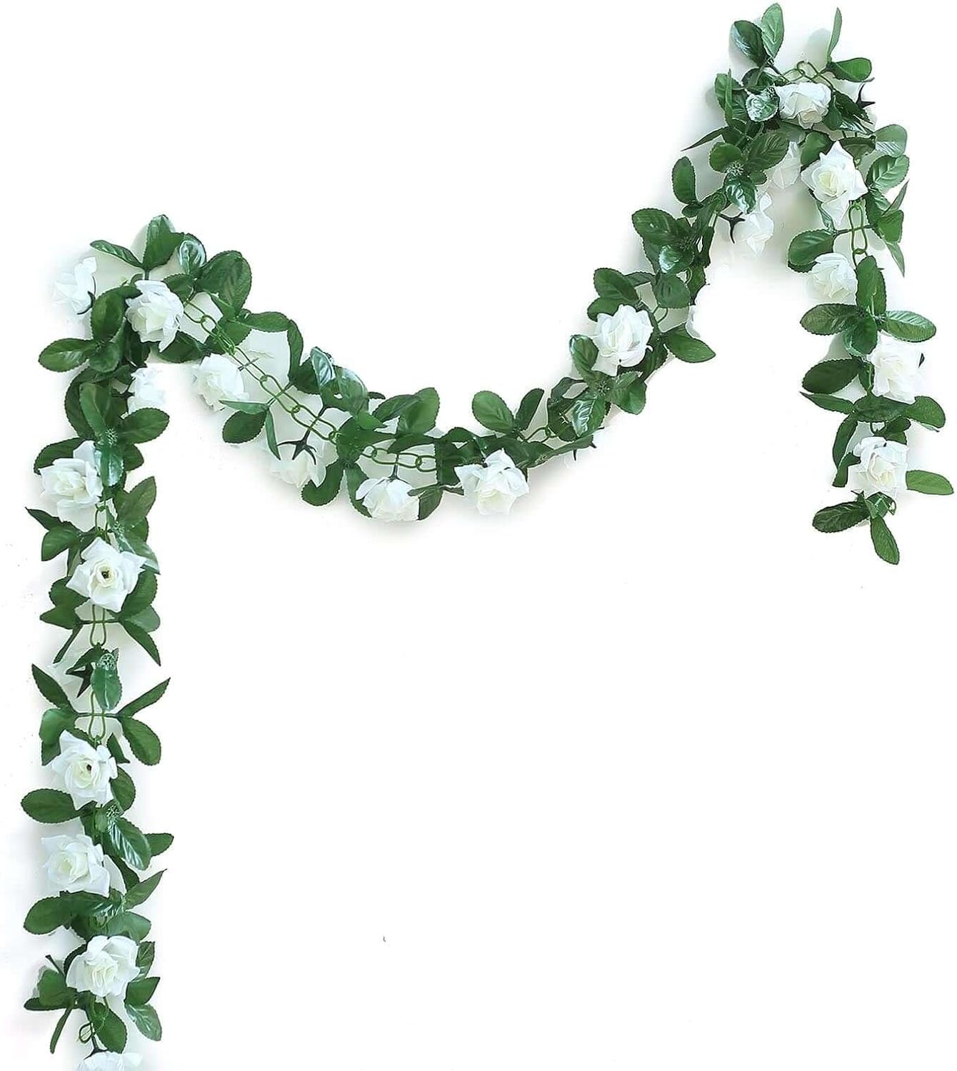 Efavormart 6 Foot 3D Silk Rose Garland - Cream