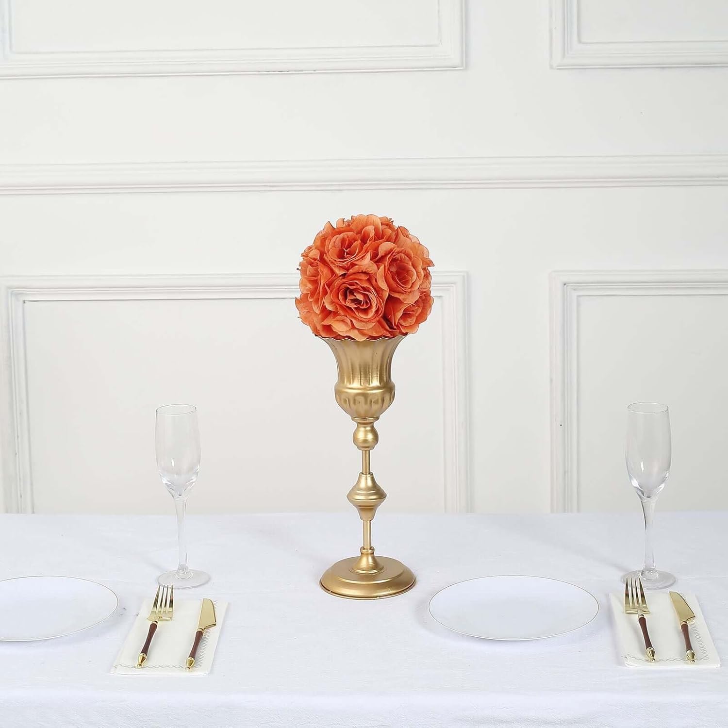 Efavormart 2 Pack 7 Inch Terracotta Silk Rose Pomander Kissing Ball