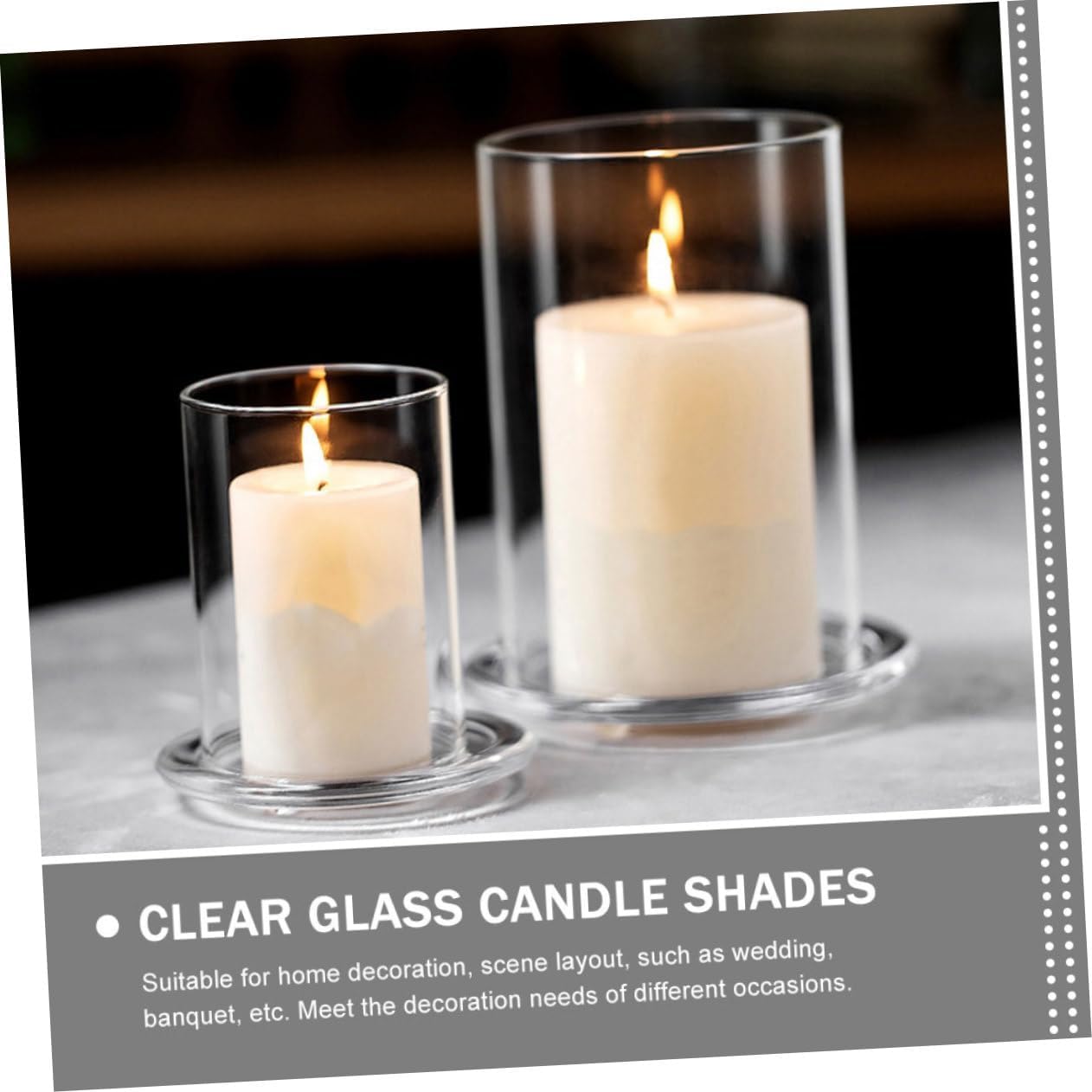 VALICLUD Clear Glass Candle Holder Sleeve for Home Decor