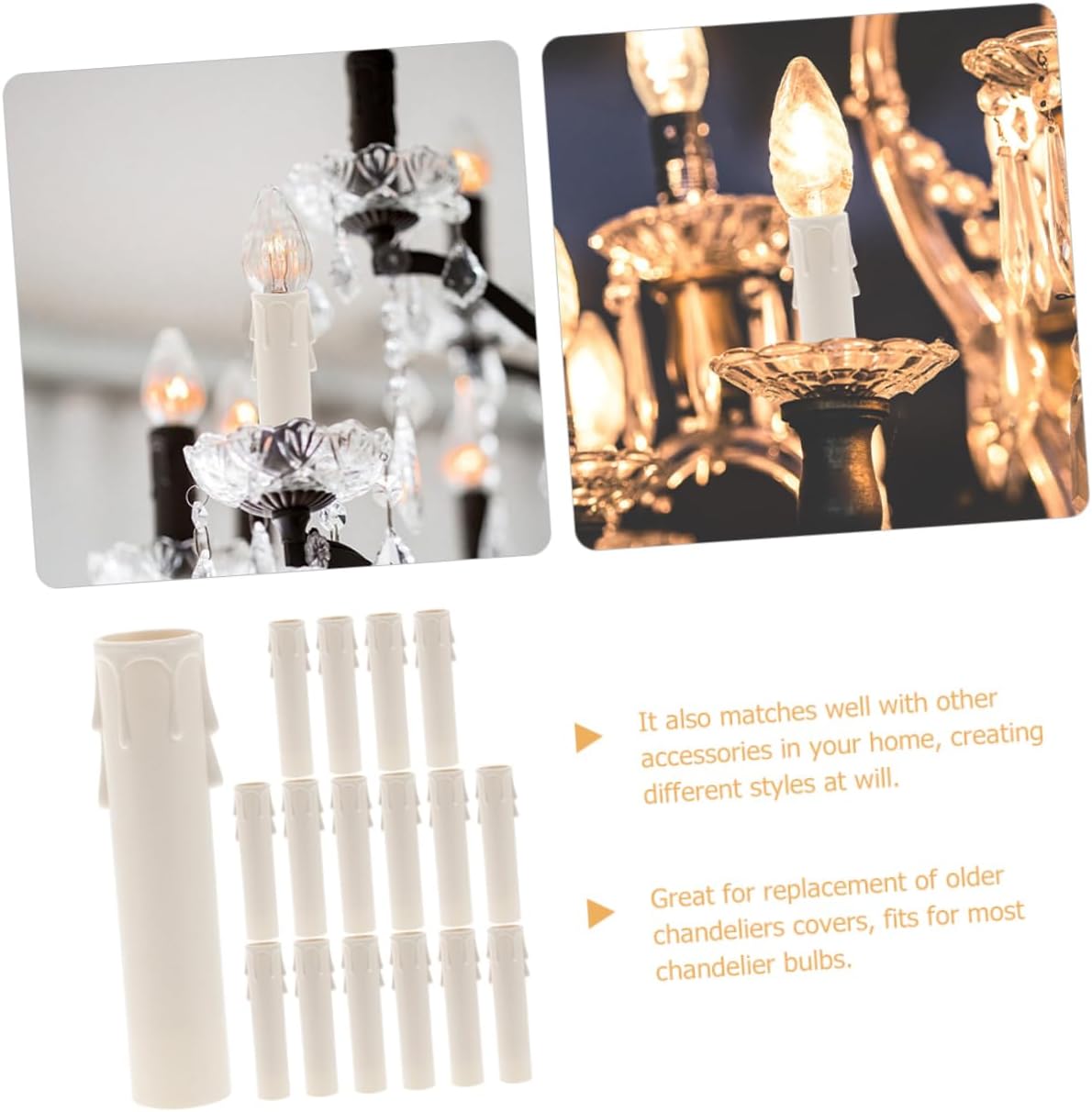IMIKEYA Candle Covers for Chandeliers 20pcs