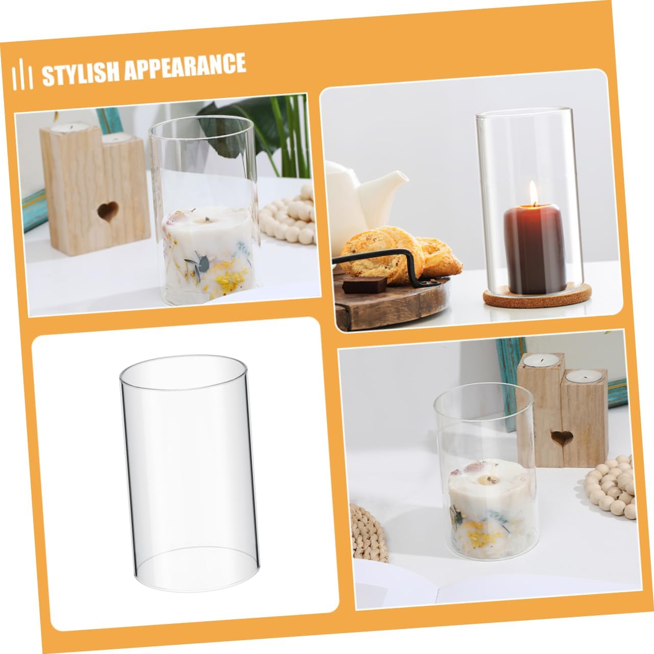 PRETYZOOM Hurricane Glass Cylinder Candle Holder for Pillar Candles