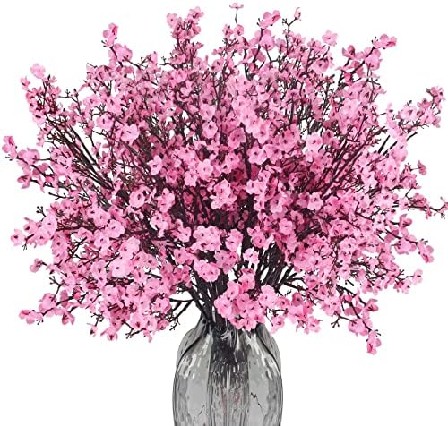 AILANDA 16PCS Pink Artificial Baby Breath Flowers Bouquet Vase Fillers