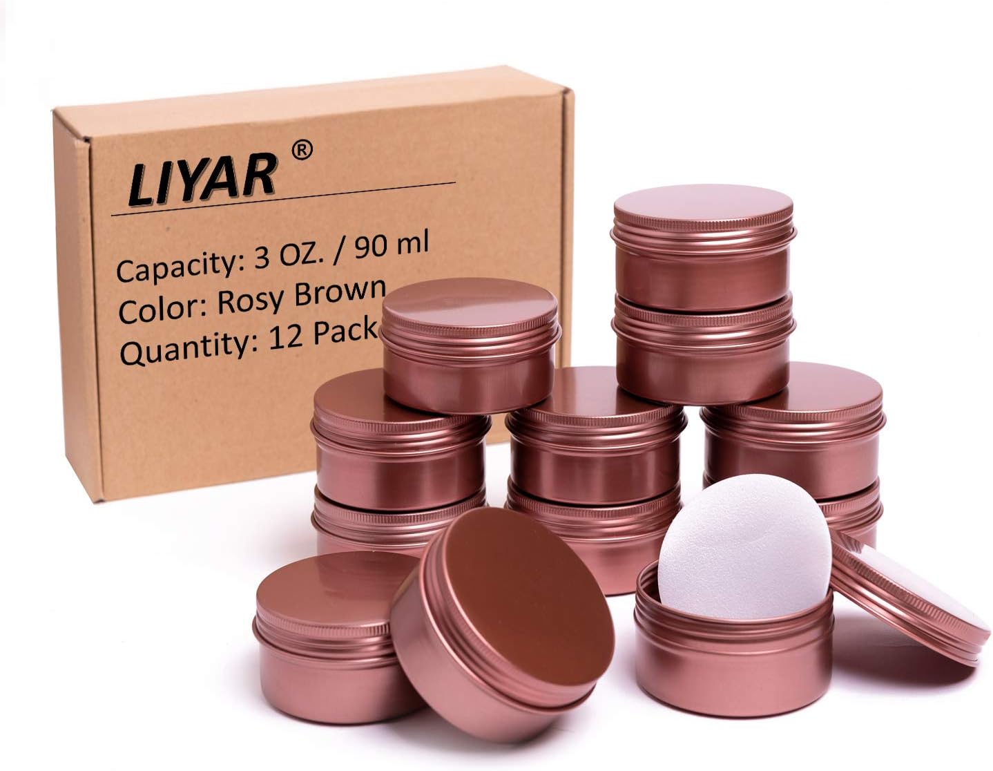 3 Ounce Aluminum Tins with Lids - Pack of 12