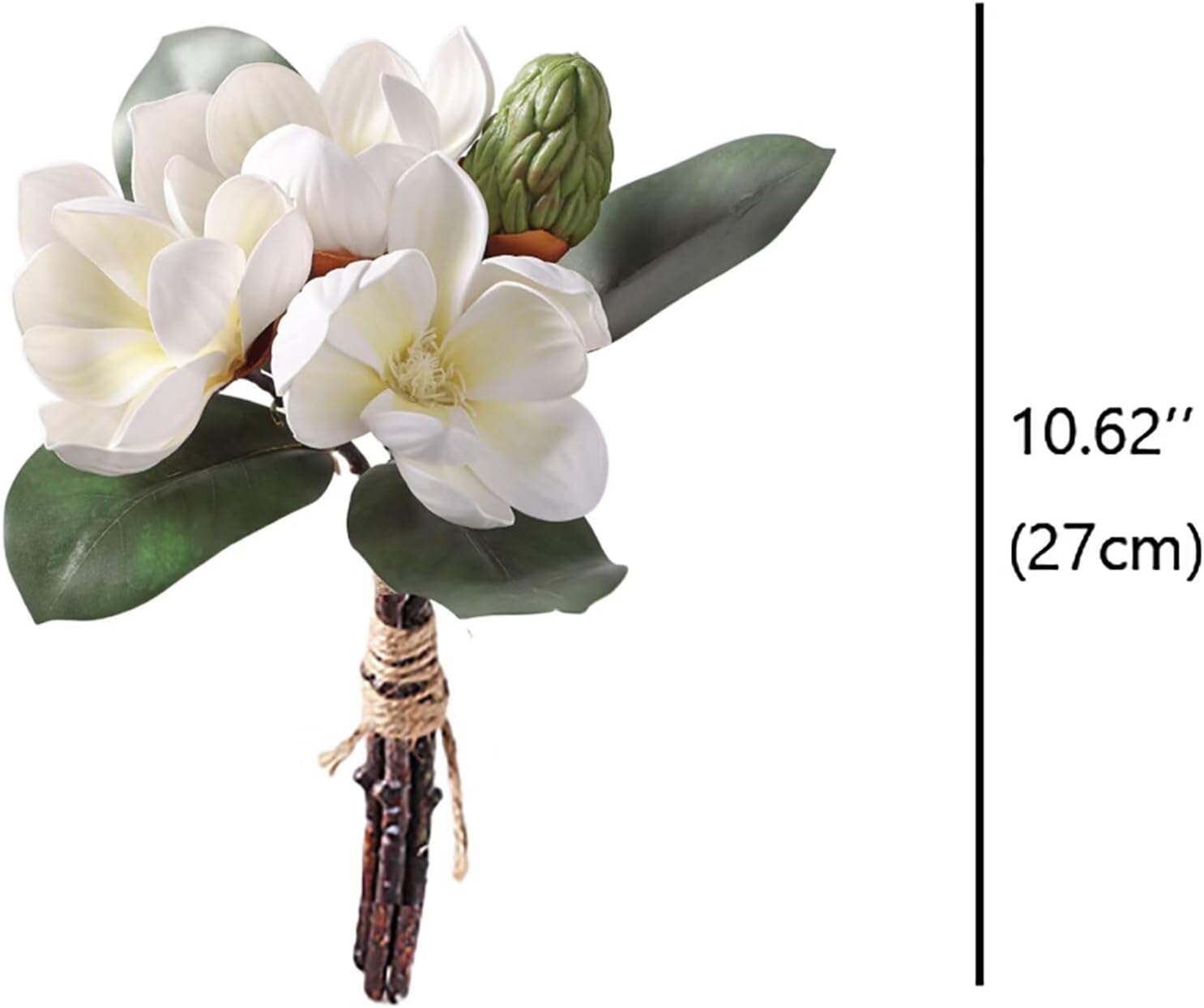 Lovmeety White Magnolia Artificial Flowers 2 Pack Bouquet Decor