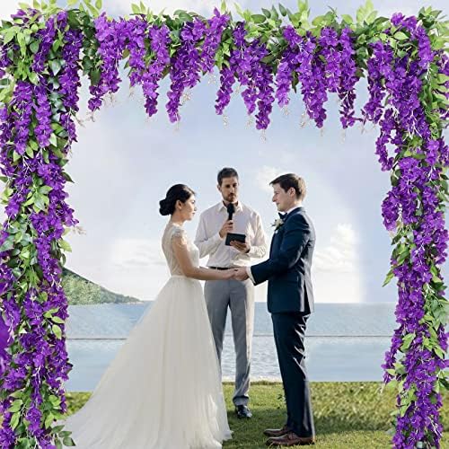 Wisteria Artificial Flower Garland 8Pcs 576ft Purple