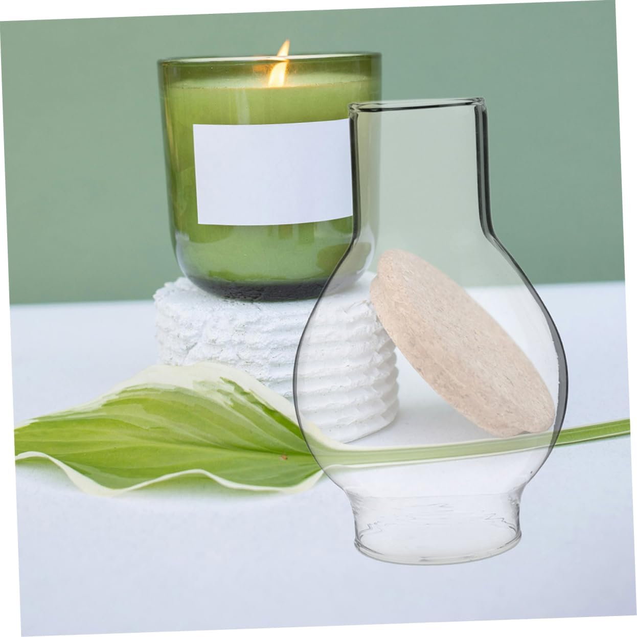 2pcs Clear Glass Candle Shade for Pillar Candles