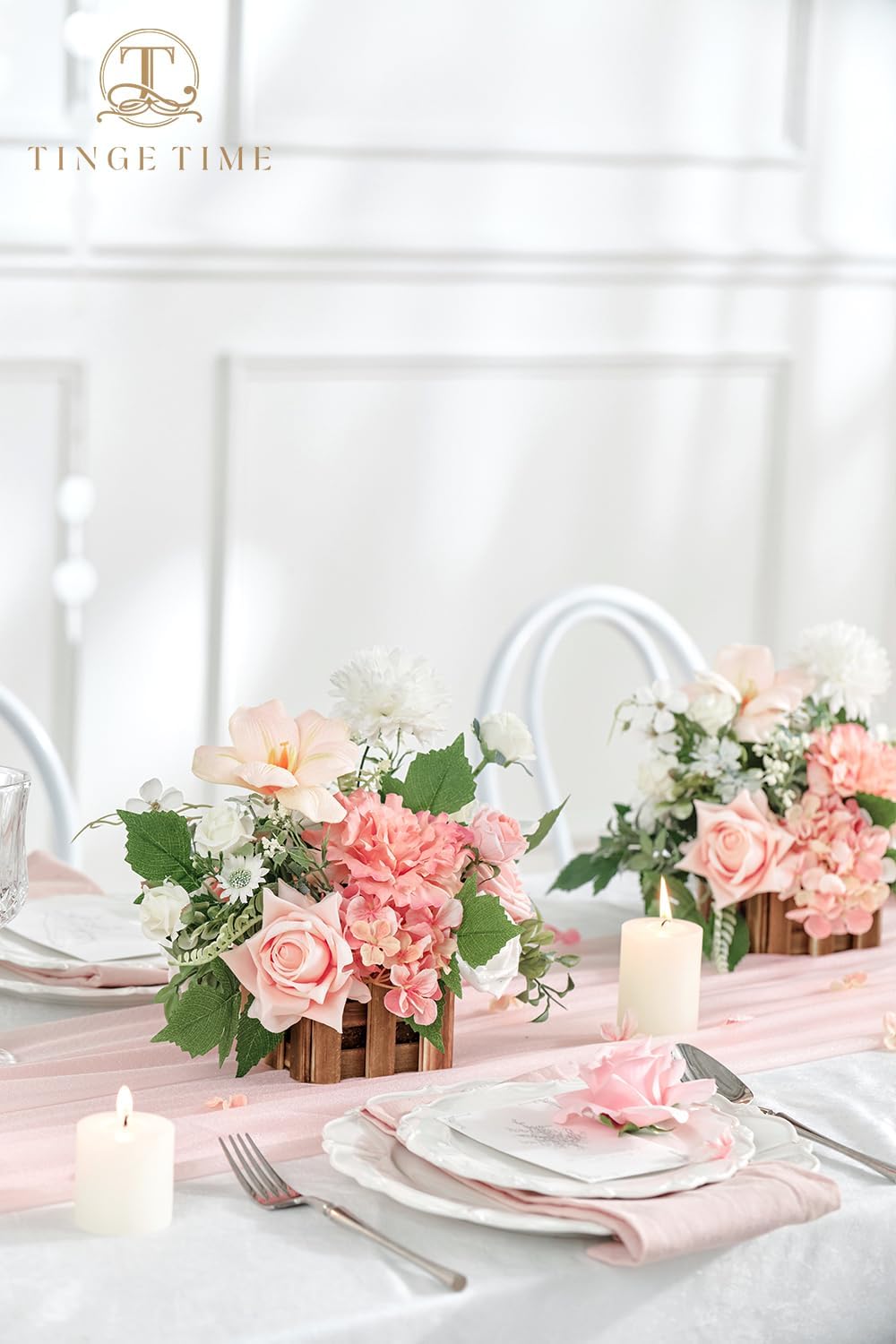 TINGE TIME Artificial Wedding Centerpieces Set of 2