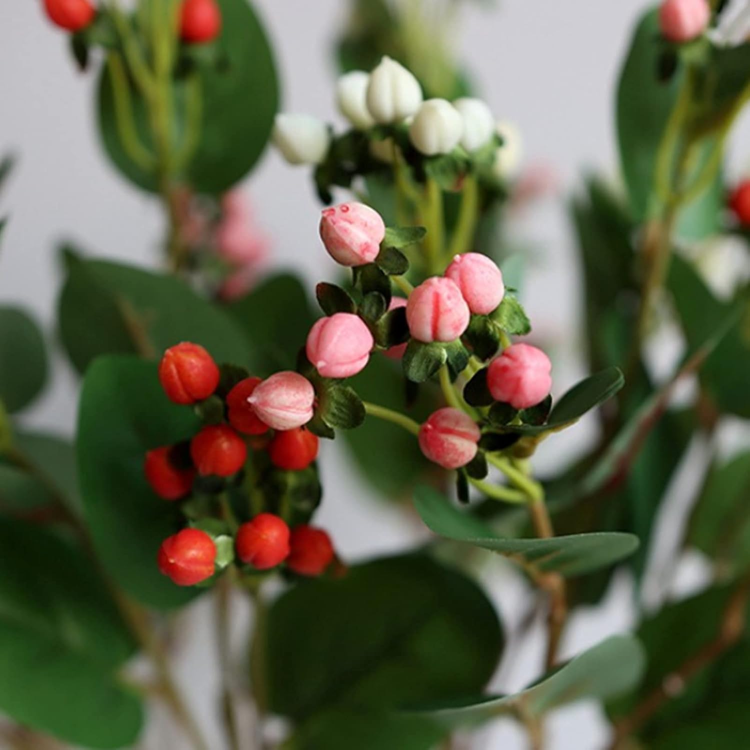 3Pcs Artificial Hypericum Berry Stem for Wedding Home Decor