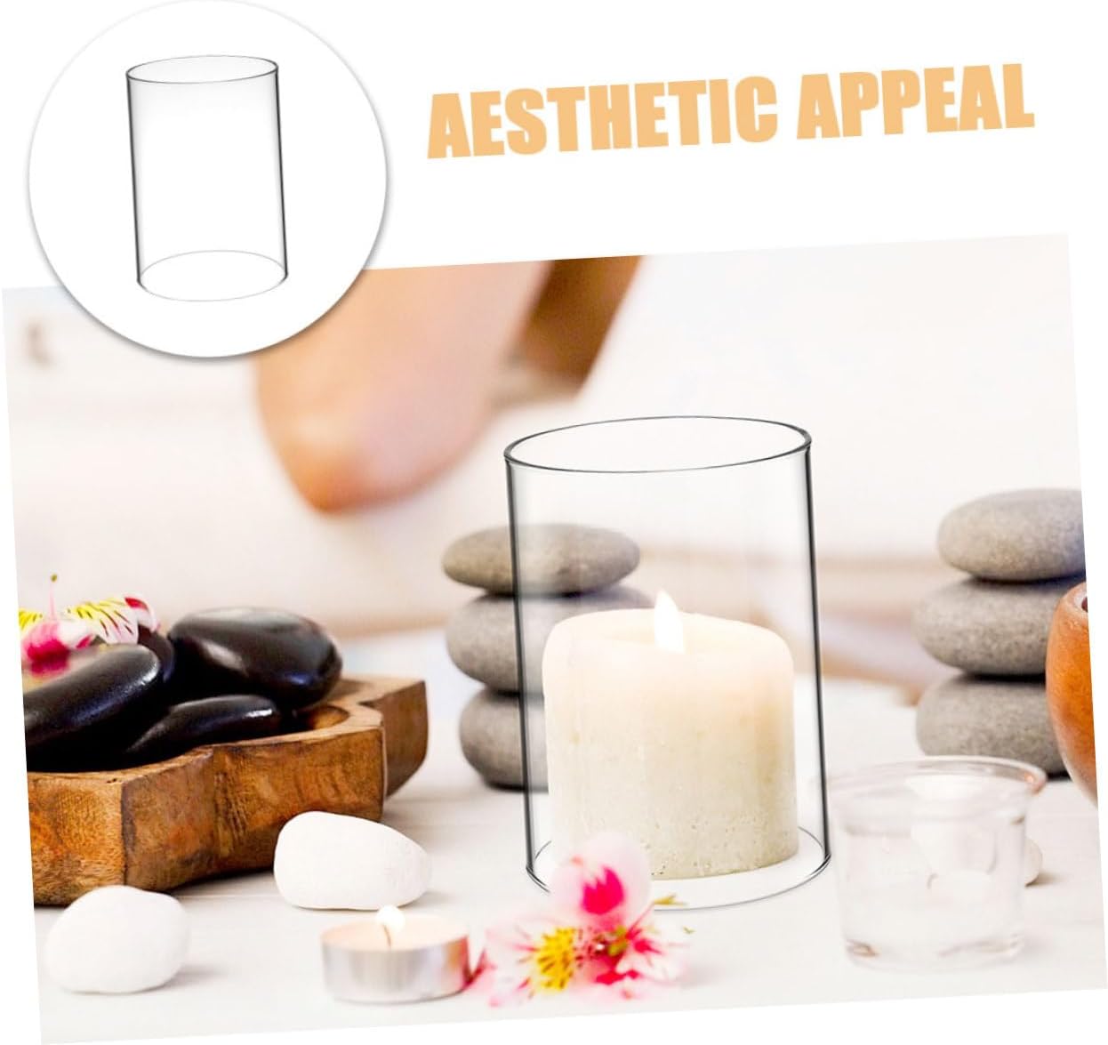 2pcs Glass Tealight Candle Shades Hurricane Style Decorative Holder Supplies