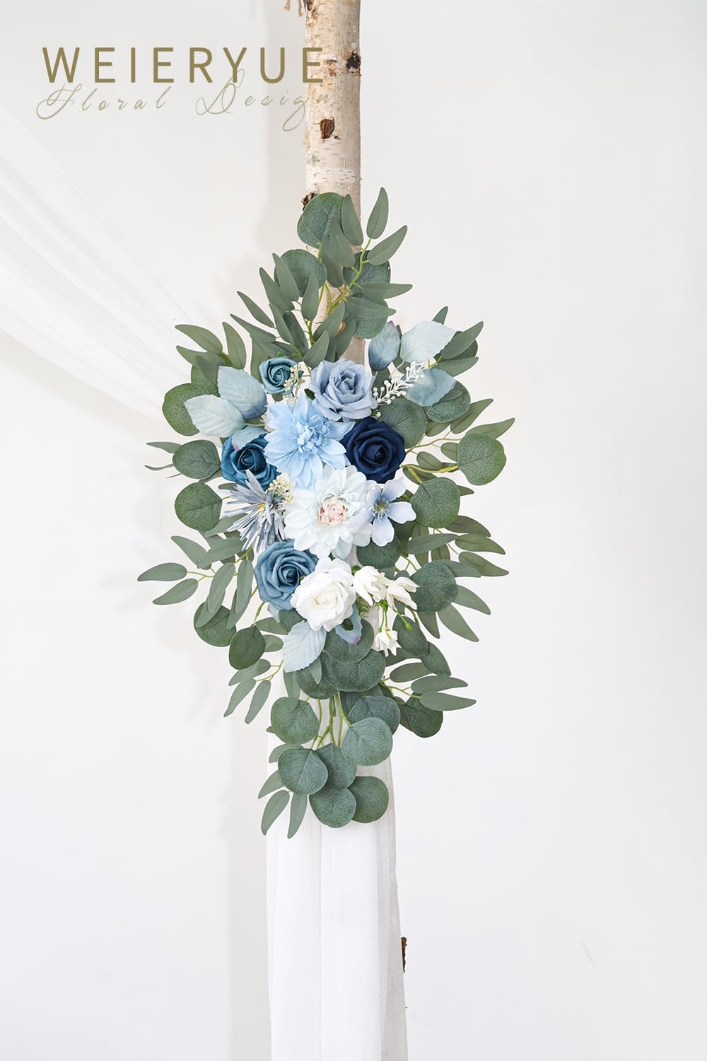 Artificial Wedding Arch Flowers Kit 3 Pieces Blue
