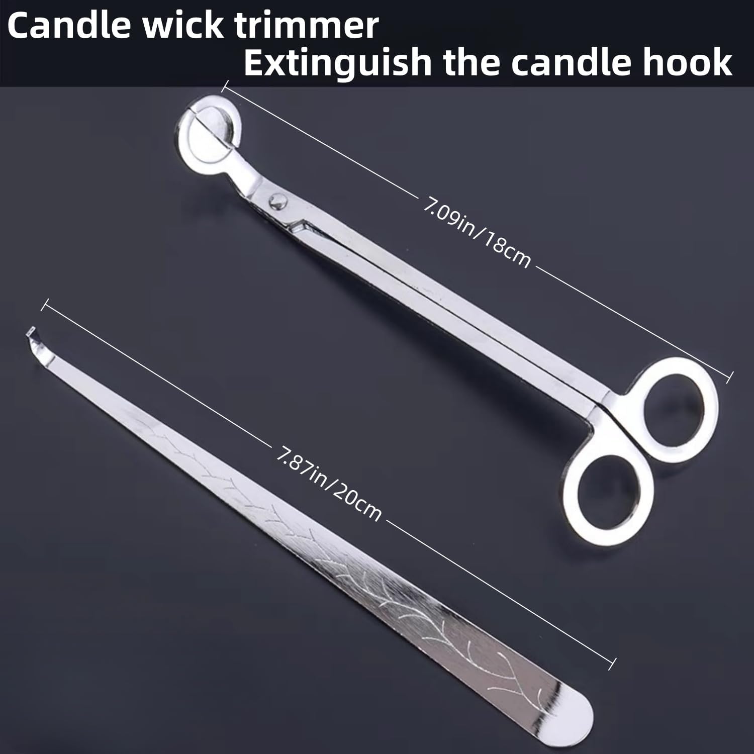 Candle Wick Trimmer and Snuffer Set 709 Inch Stainless Steel Scissors