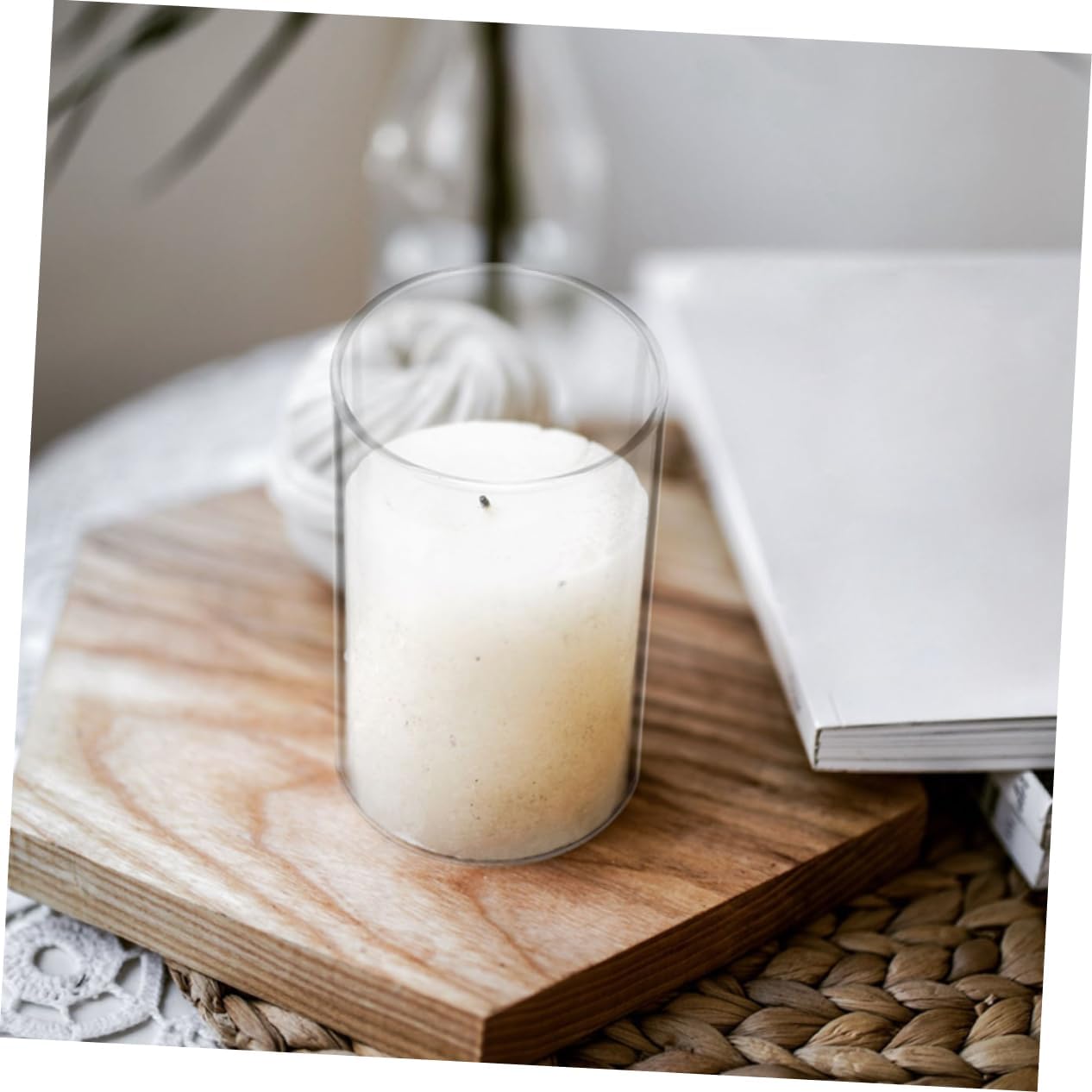 4pcs Decorative Glass Candle Covers for Hurricane Candle Holders