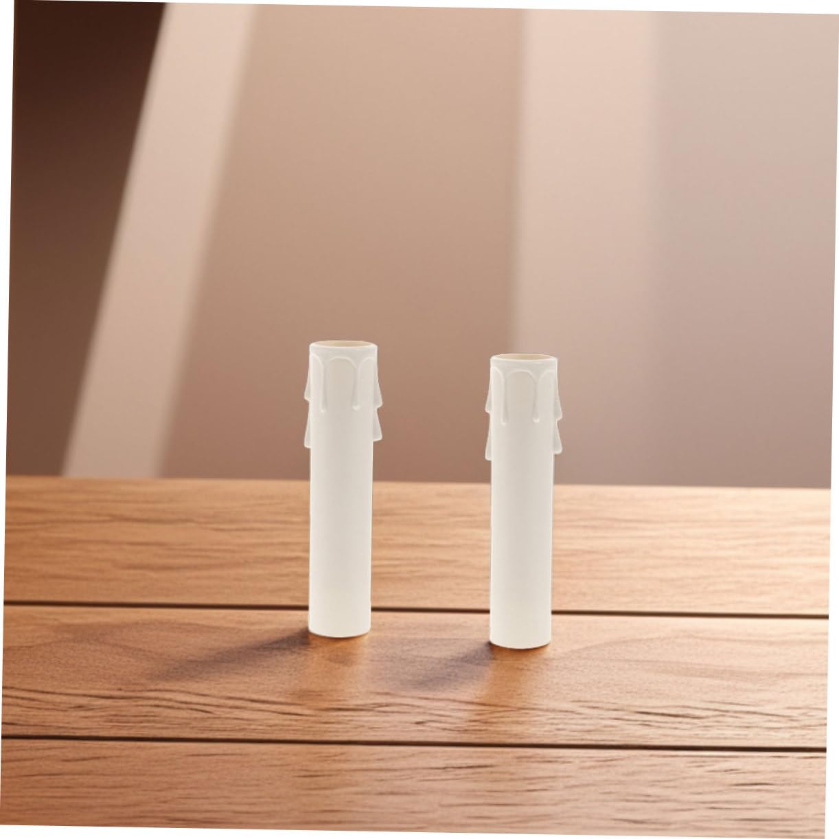 Ciieeo 30pcs White Plastic Candle Sleeve Covers for Candelabra Drip Protection