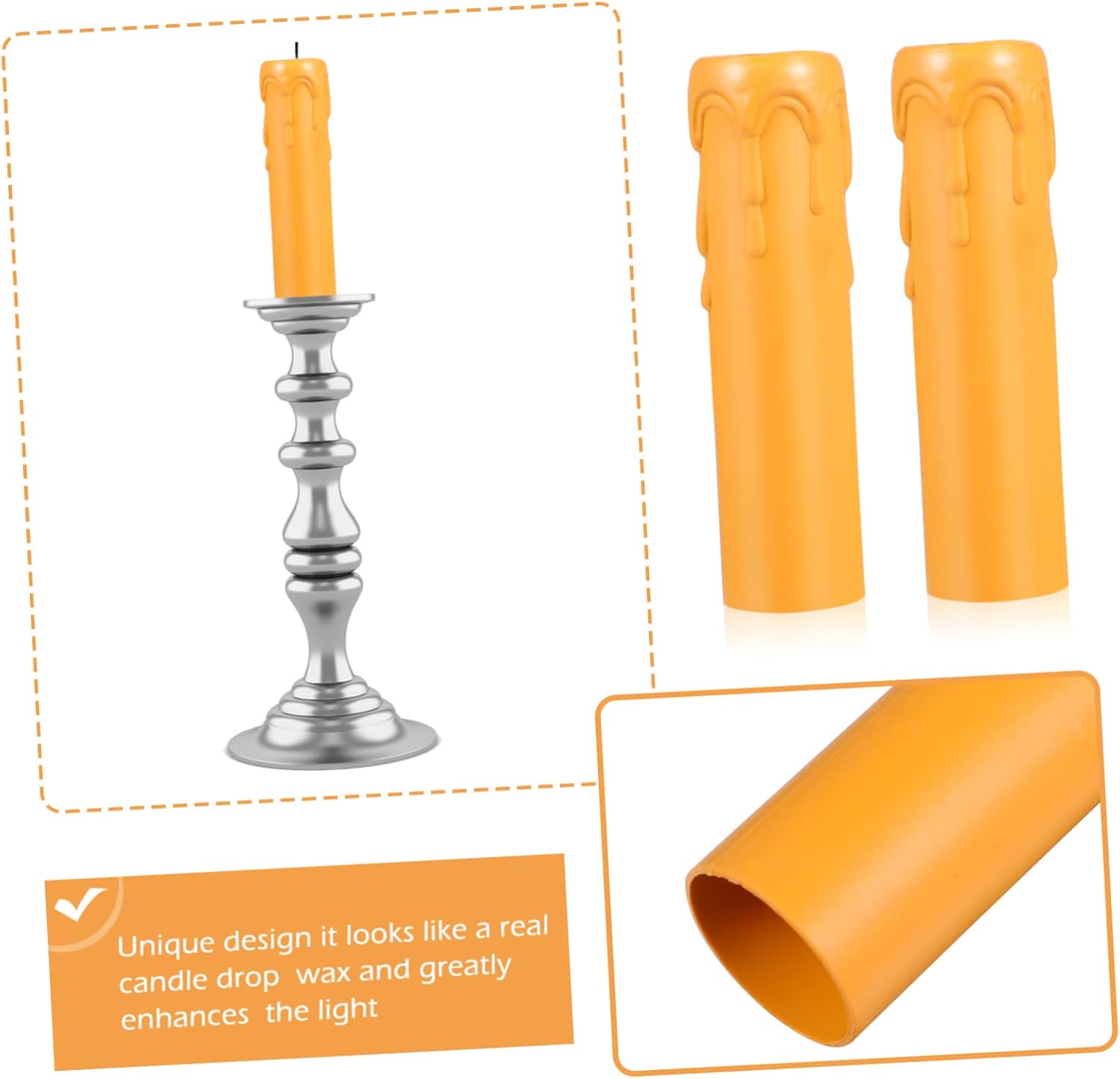 STOBOK 20pcs Chandelier Socket Sleeves Decorative Candle Holders