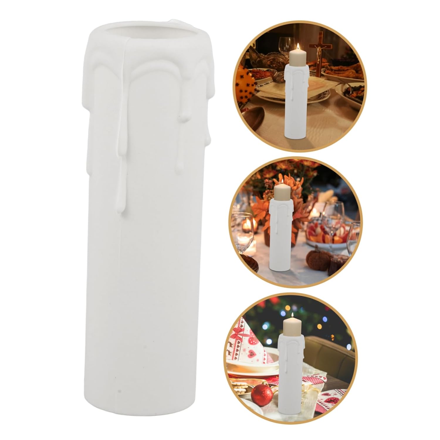 12pcs Chandelier Candle Sleeves Drip Covers for Birthday Dinner