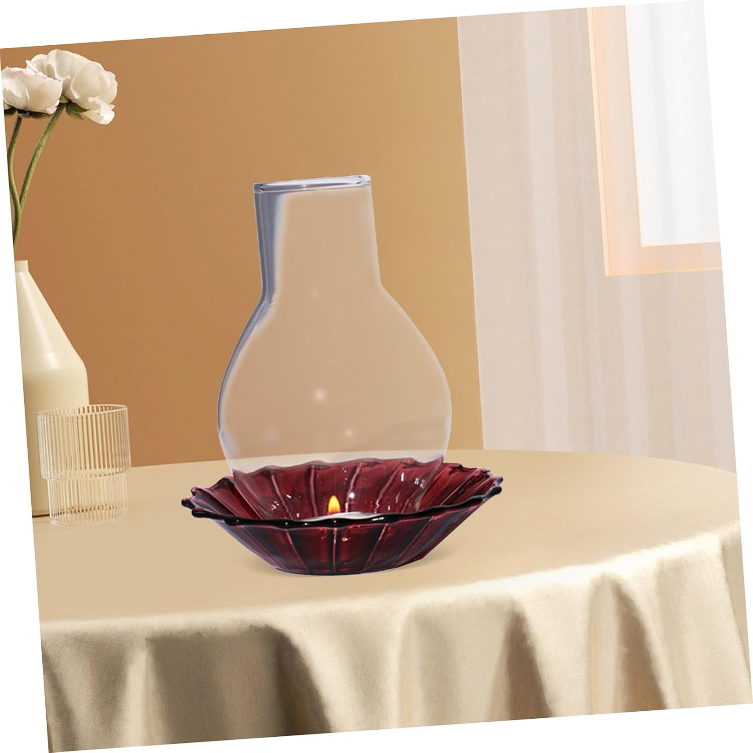 Zerodeko Clear Glass Candle Holder Sleeve for Pillar Candles 1
