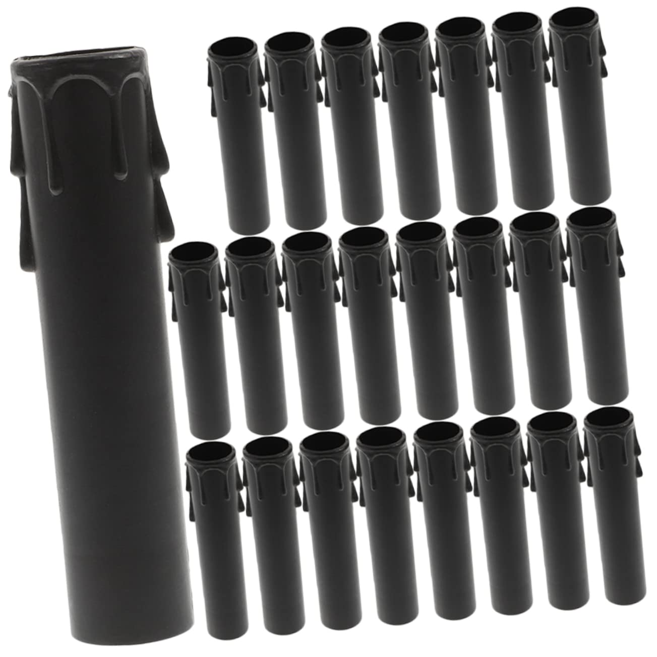NUOBESTY 24pcs Teardrop Candle Tube Covers for Chandeliers and Candelabras