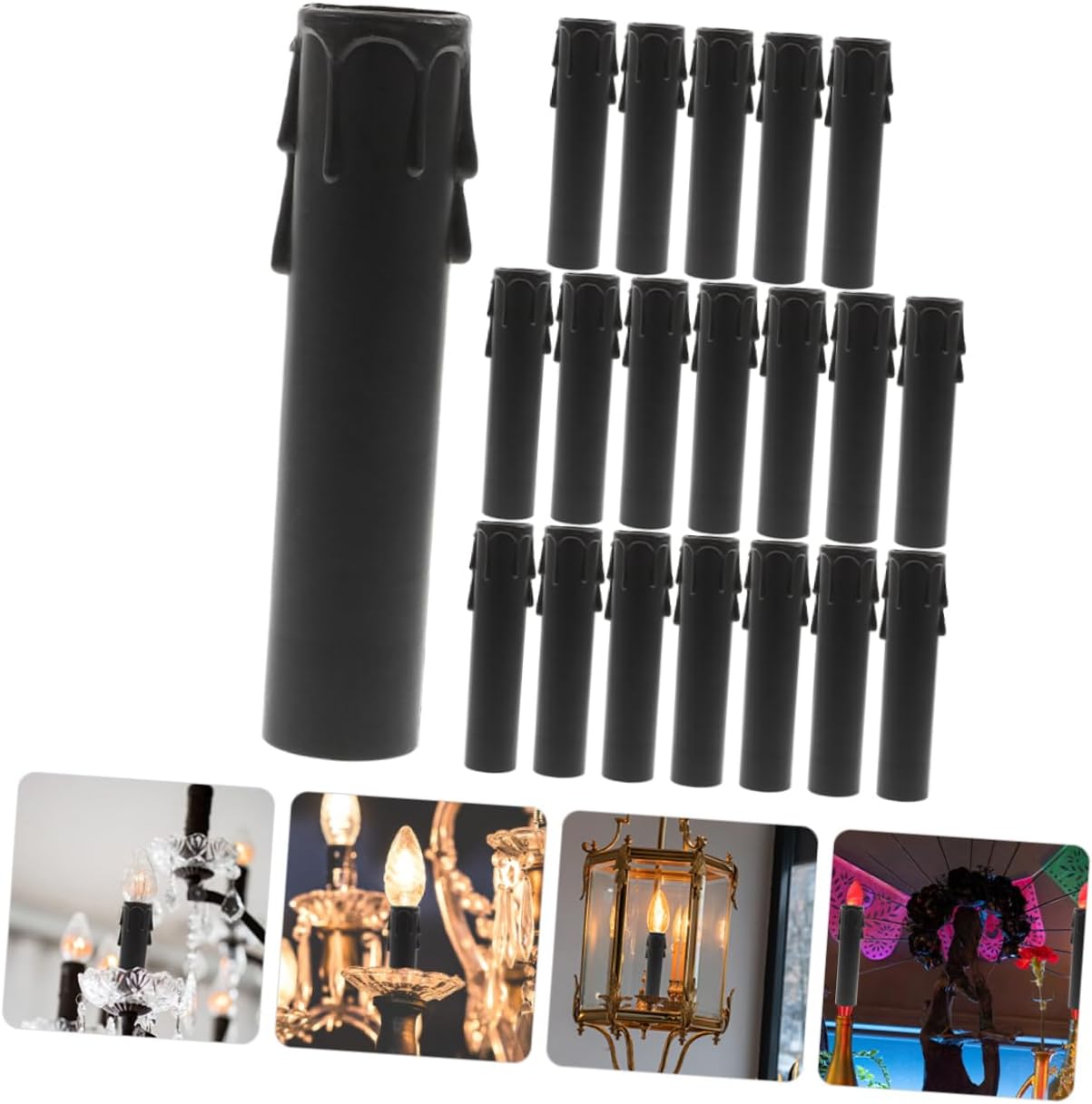 Happyyami 20pcs Chandelier Socket Covers for Candle Drip Protection