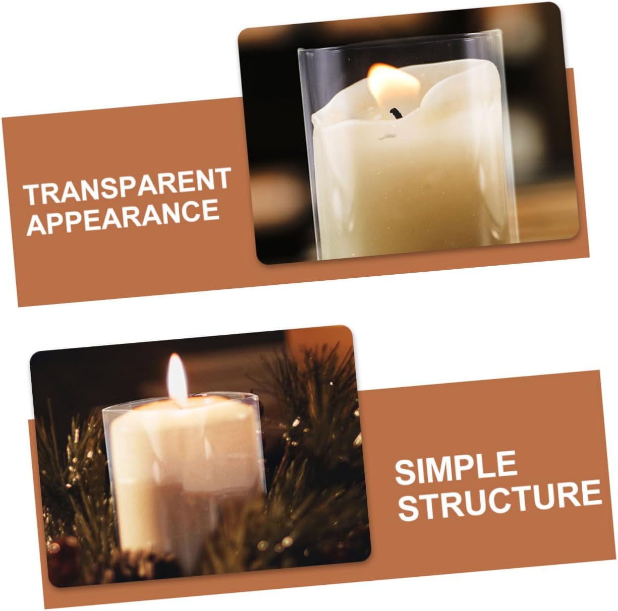 Clear Candle Holder Sleeve for Desktop Decorations
