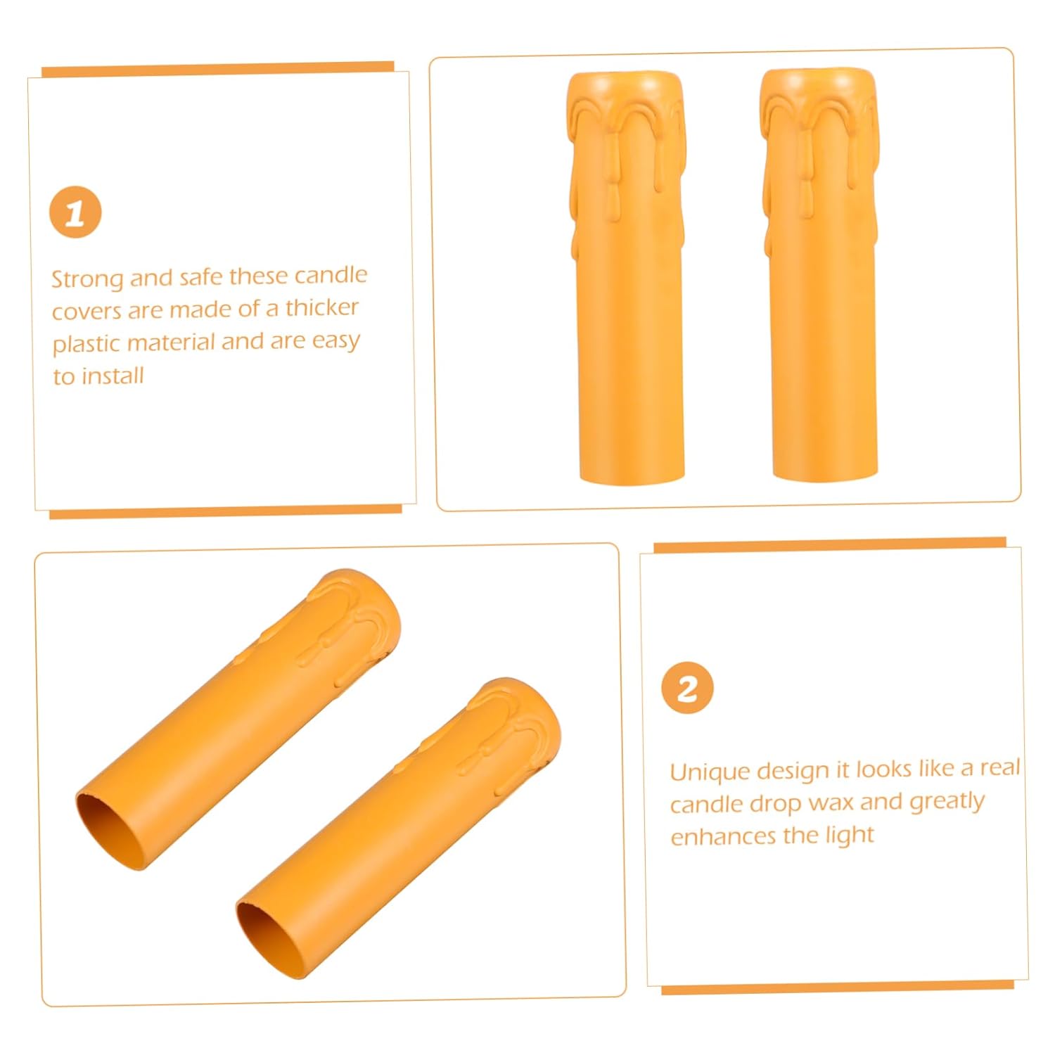 NUOBESTY 20 Pcs Lightweight Plastic Candle Sleeves for Chandeliers and Events