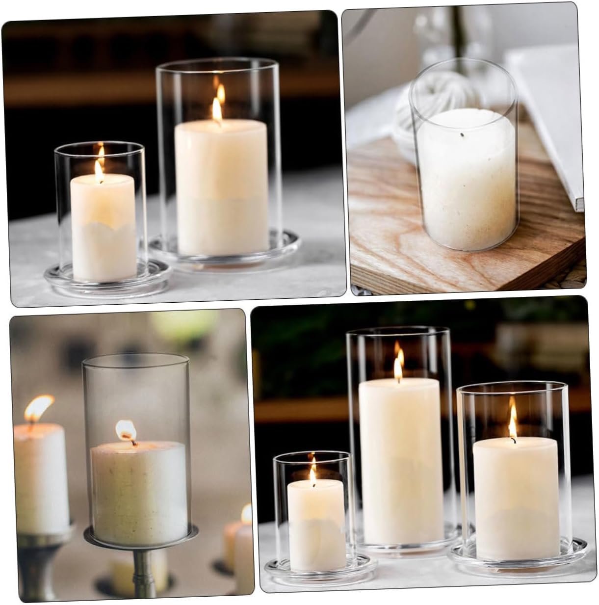 Ciieeo Glass Candle Holder Sleeve for Pillar Candles