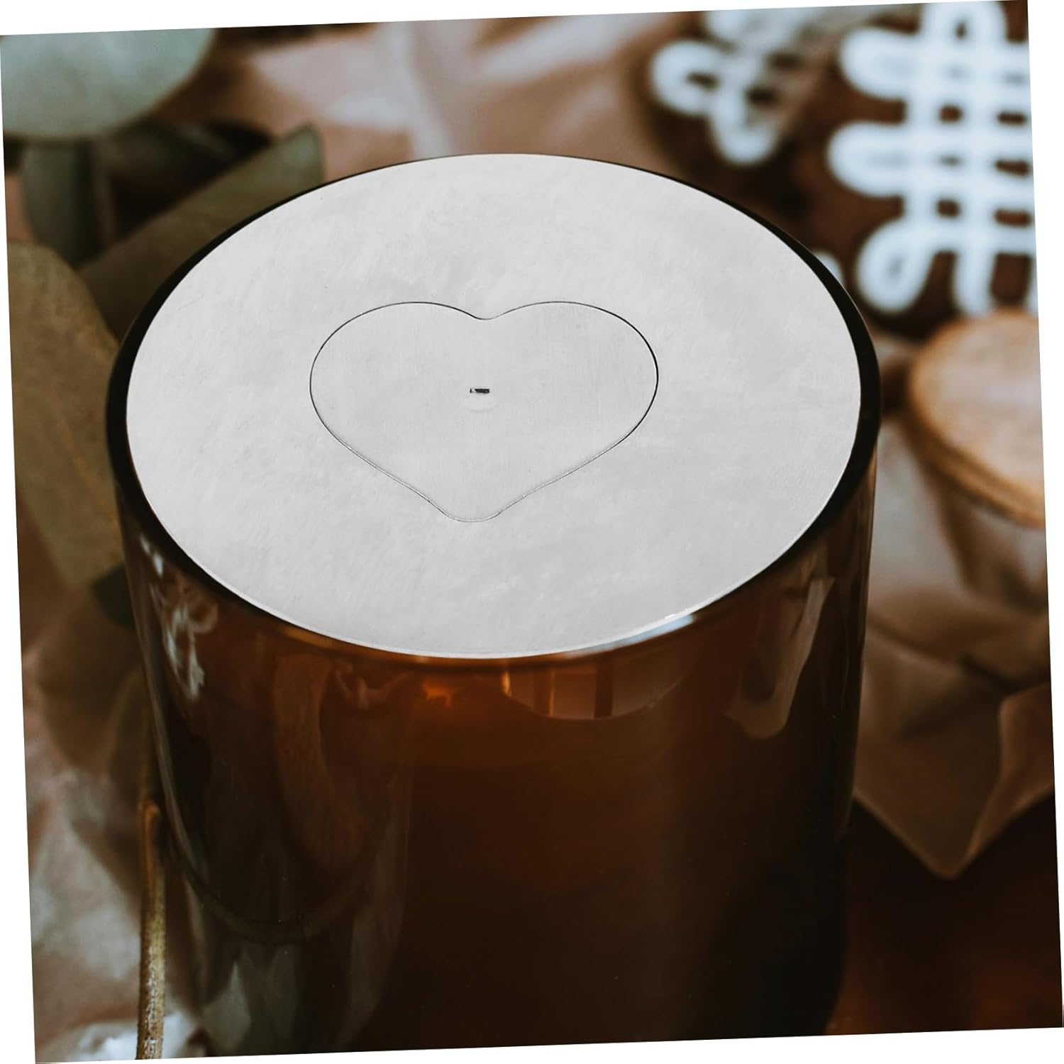 Stainless Steel Candle Jar Lid and Decorative Topper Set
