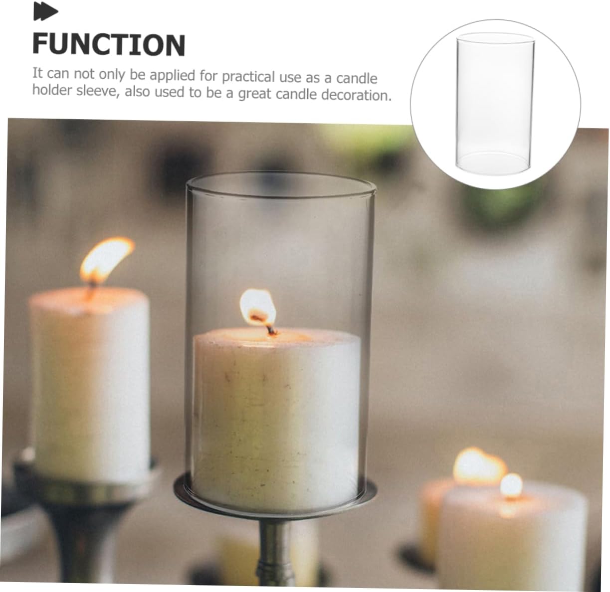 Glass Candle Holder Sleeve for Home and Desktop Decoration