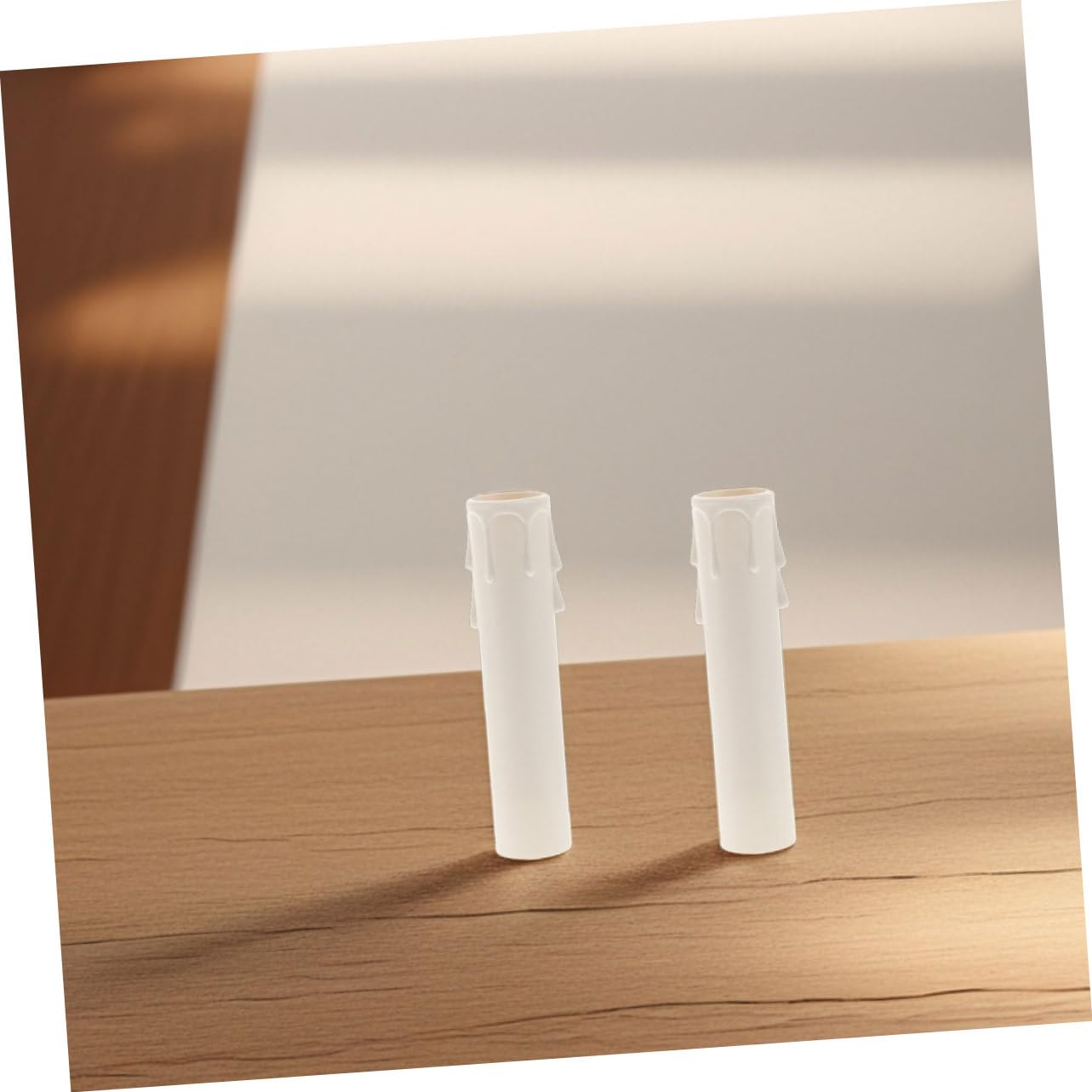 Ciieeo 30pcs White Plastic Candle Sleeve Covers for Candelabra Drip Protection