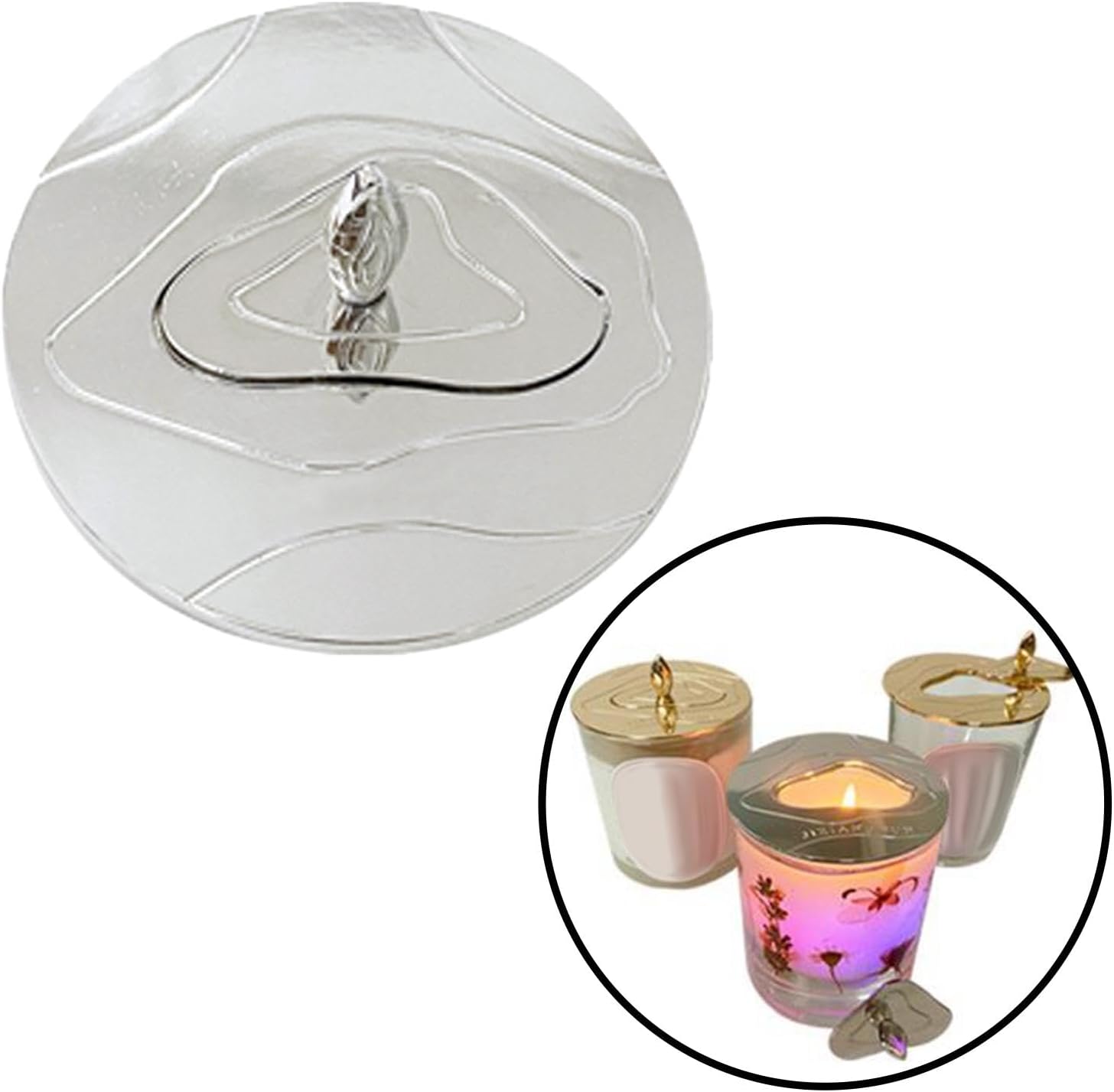 63mm Silver Candle Jar Sleeve Cover Lid