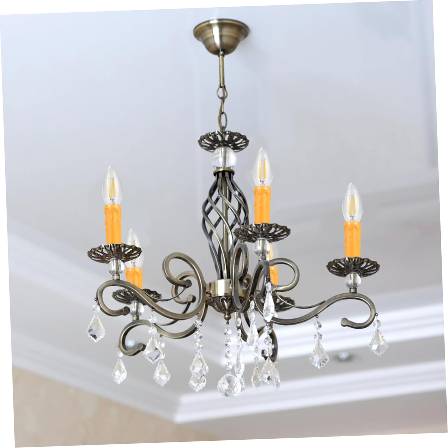 20pcs Lightweight Plastic Candle Sleeves with Drip Design for Home and Events