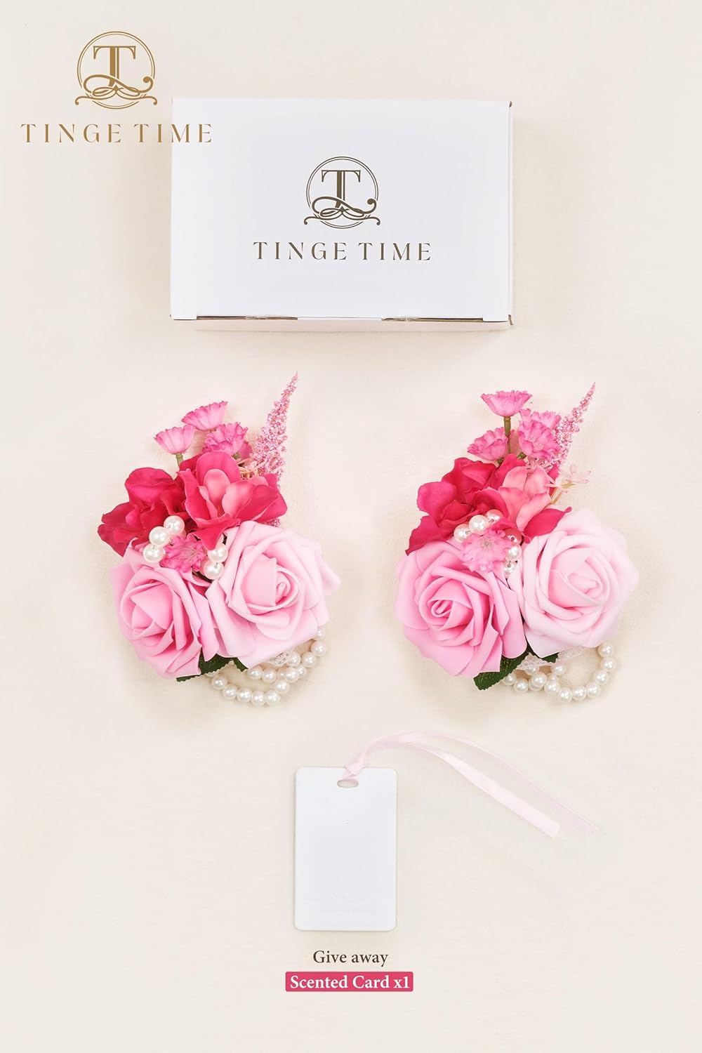 TINGE TIME Wrist Corsage Set for Wedding and Prom
