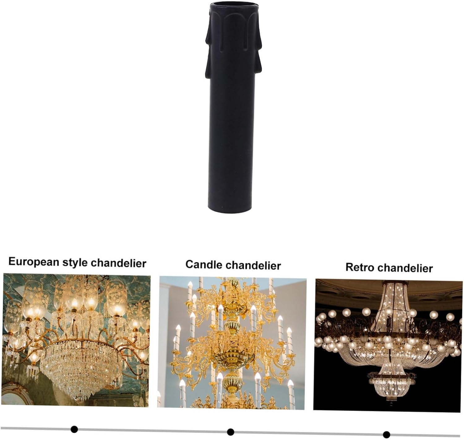 POPETPOP 20 Pcs Candle Chandelier Socket Covers Teardrop Design Plastic Sleeves
