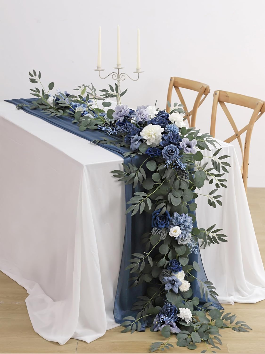 MISSPIN 9FT Eucalyptus Willow Garland with Artificial Flowers