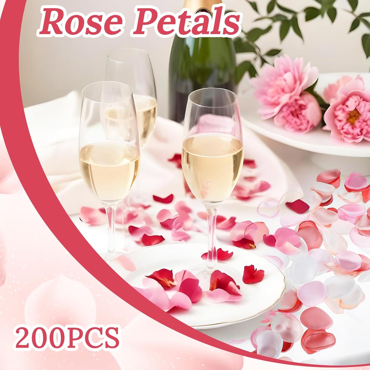 200 Pcs Artificial Silk Rose Petals for Wedding Decor