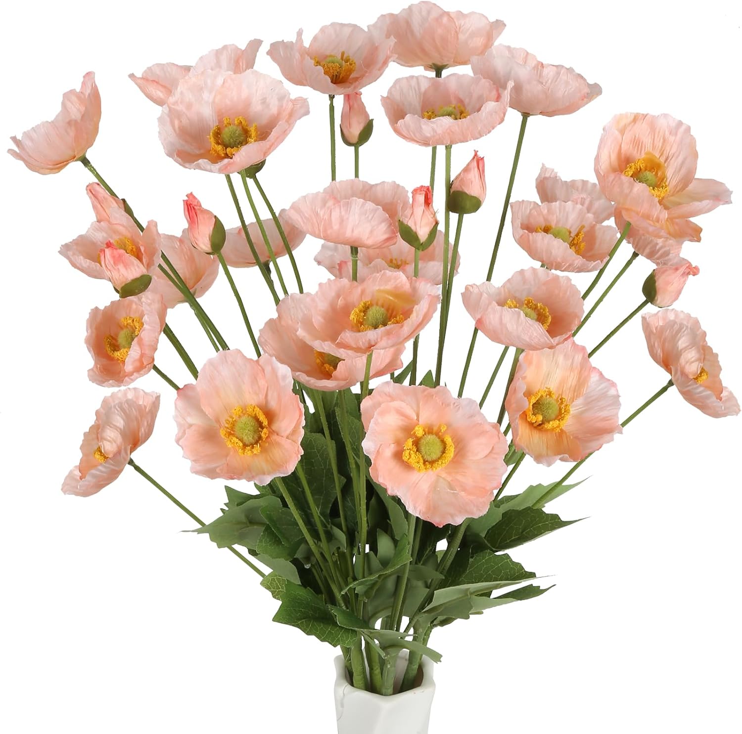 ICBOX Poppy Flowers Artificial 8PCS Champagne