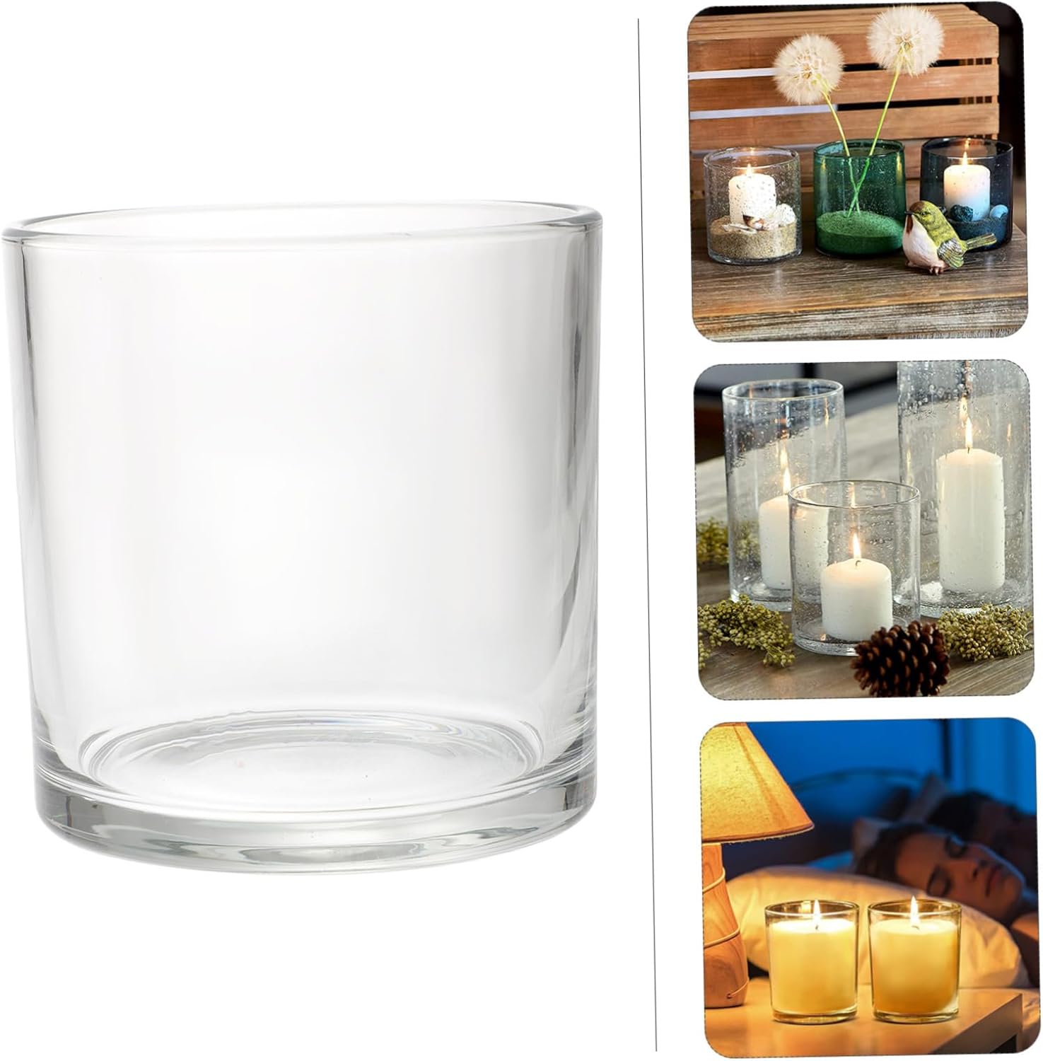 Clear Glass Candle Cover Windproof Dome for Votive Candles