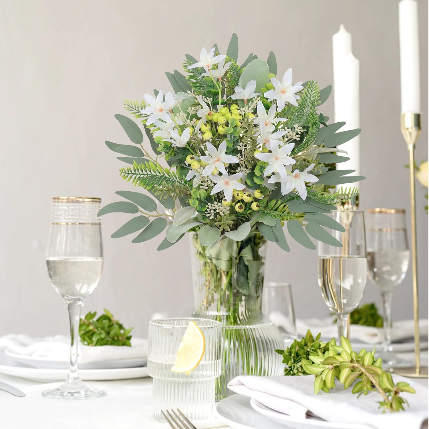 Alynsehom Artificial Flower Stems Set 70 Pcs Wedding Decor