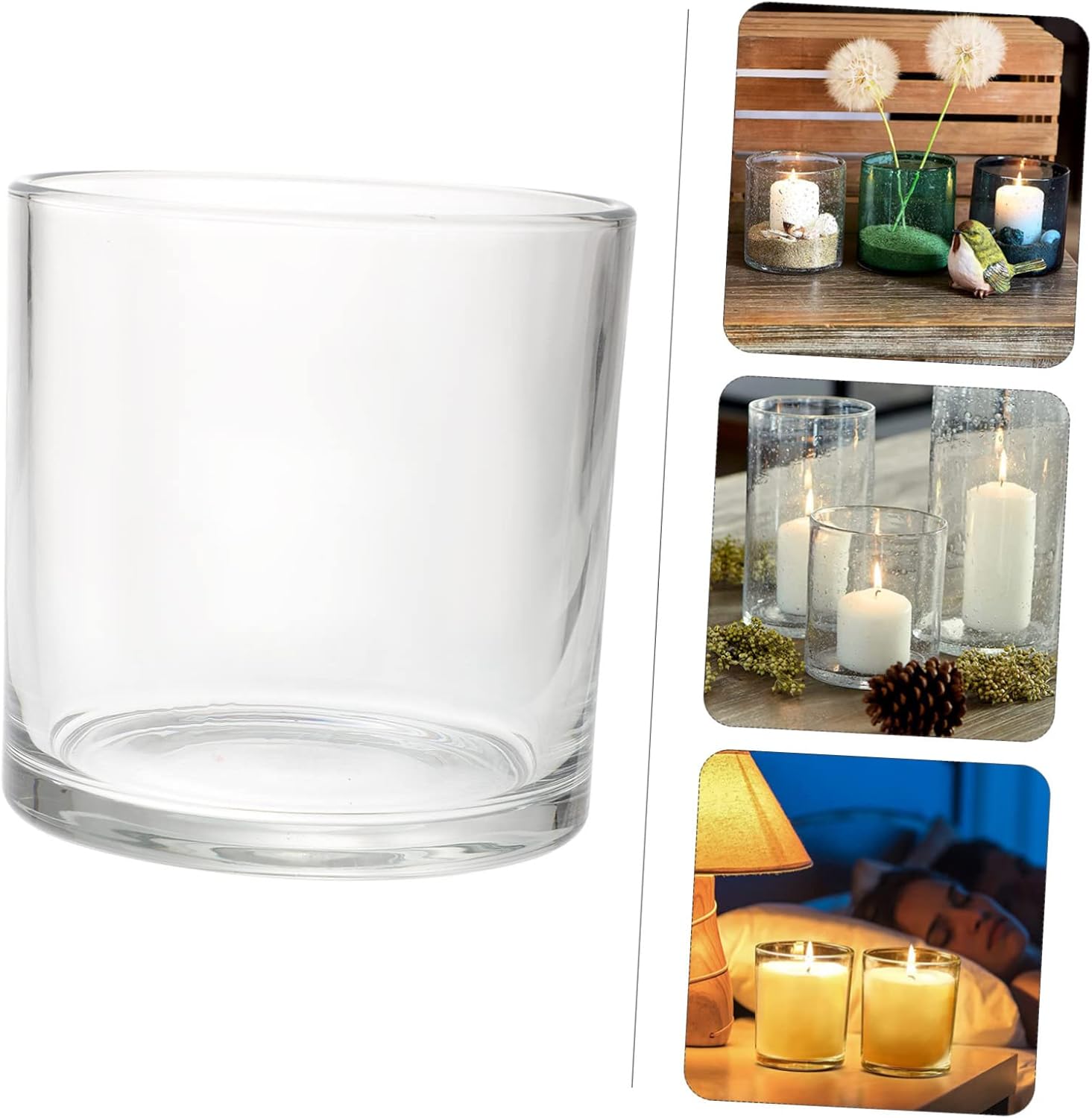 Zerodeko Simple Candle Protectors Glass Shades Windproof Holders