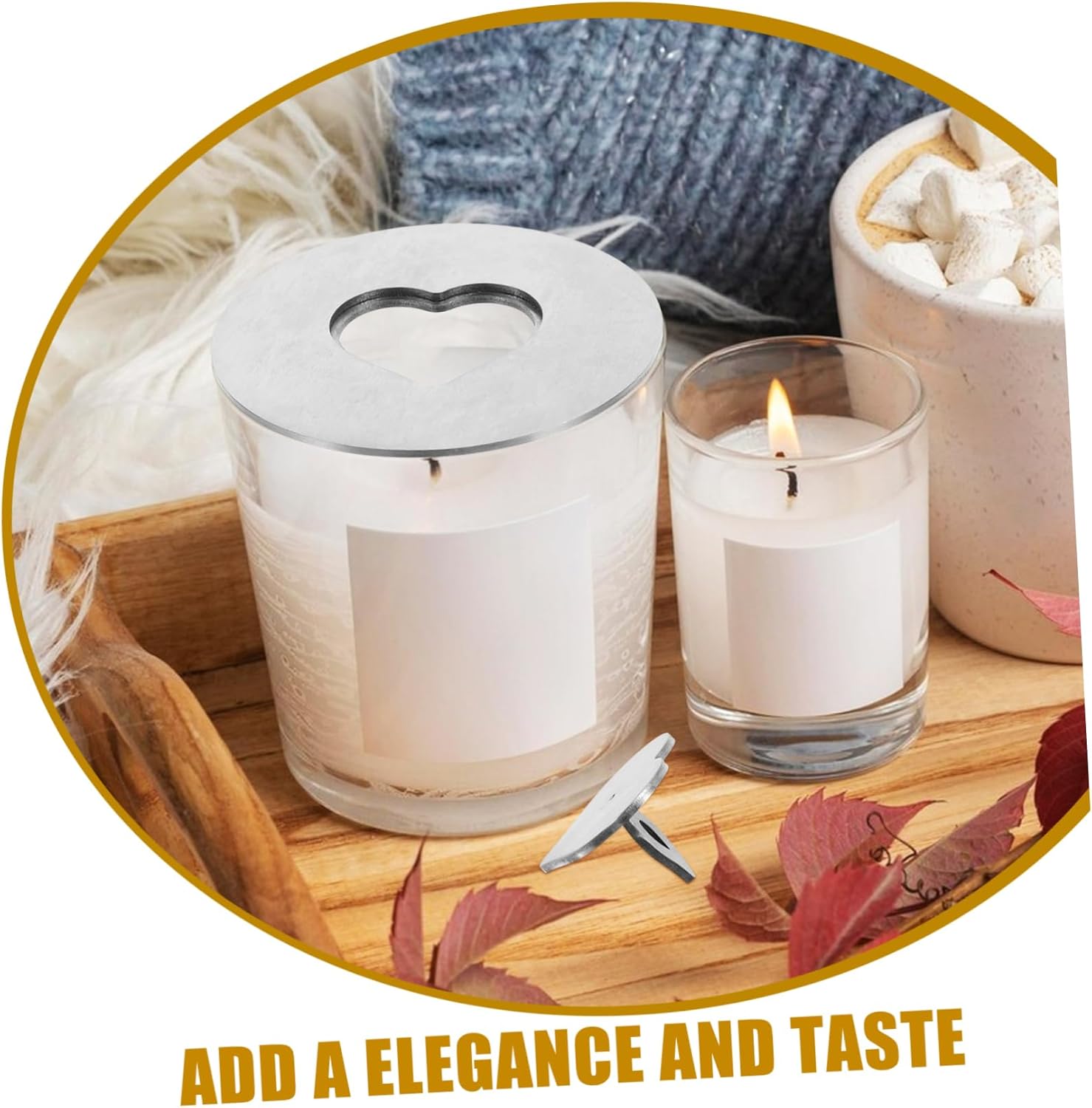 Vaguelly 1pc Stainless Steel Candle Jar Lid Cover Topper Shade Sleeve