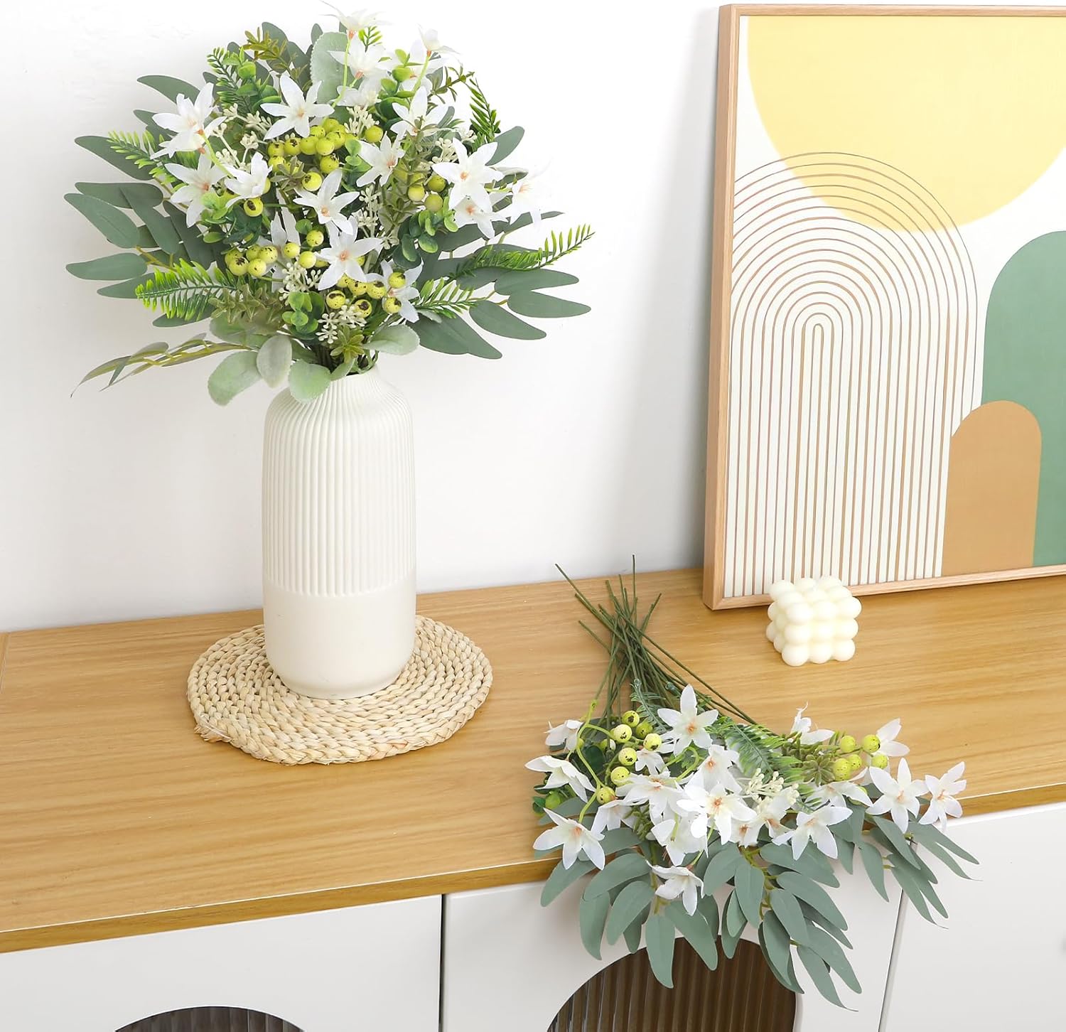 Alynsehom Artificial Flower Stems Set 70 Pcs Wedding Decor