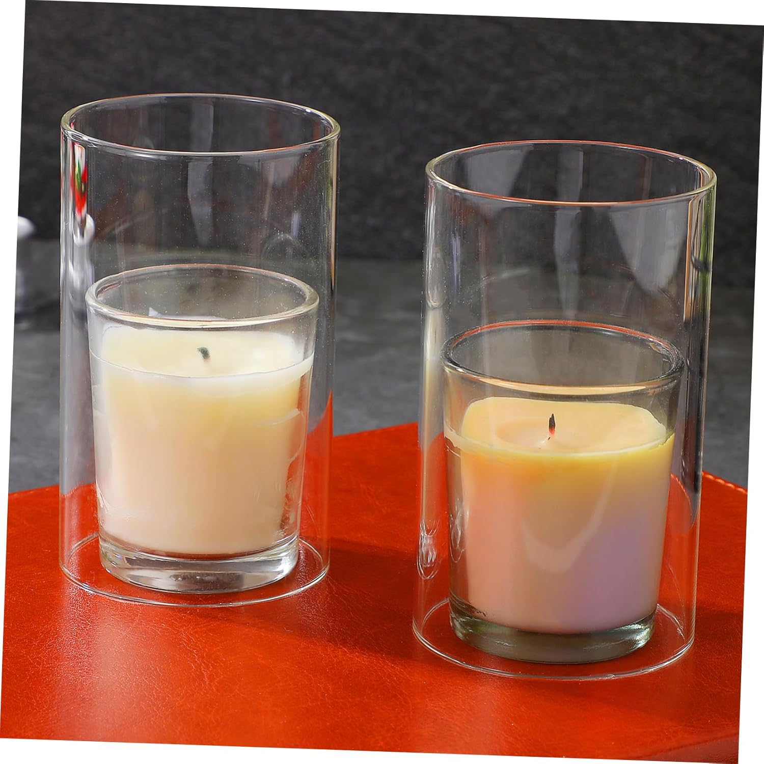 Large Windproof Glass Candle Shades 3 Pcs Holder