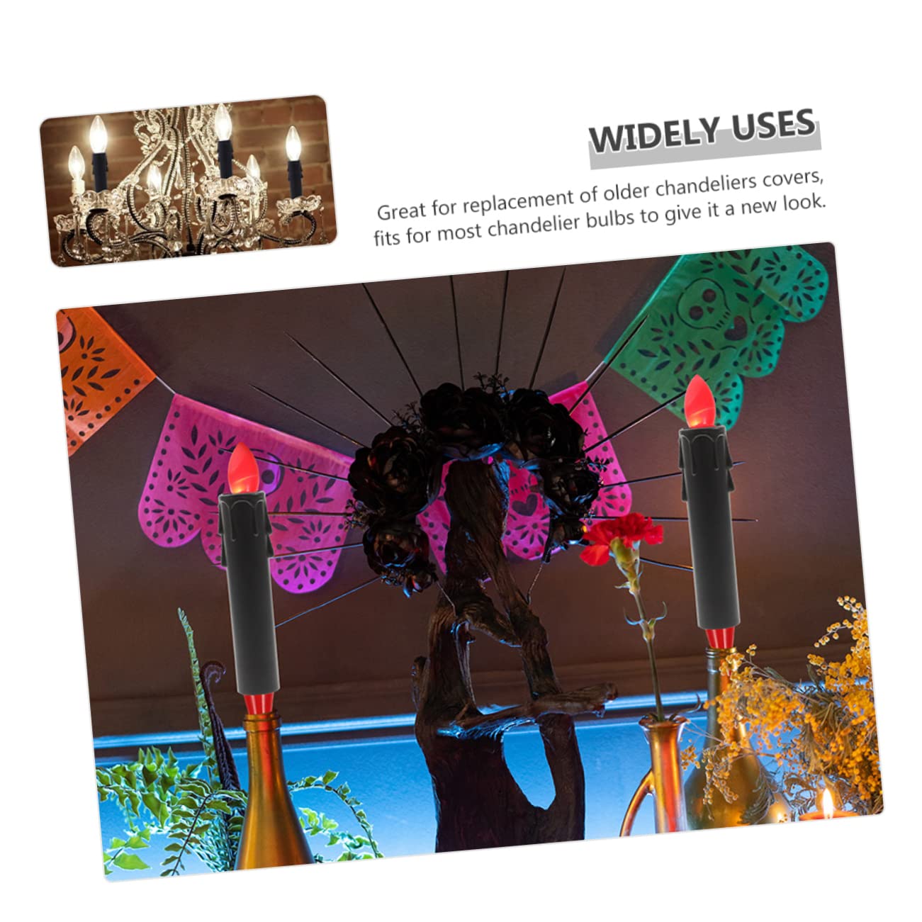 24pcs Candle Sleeve Covers for Chandeliers and Decorative Lamps