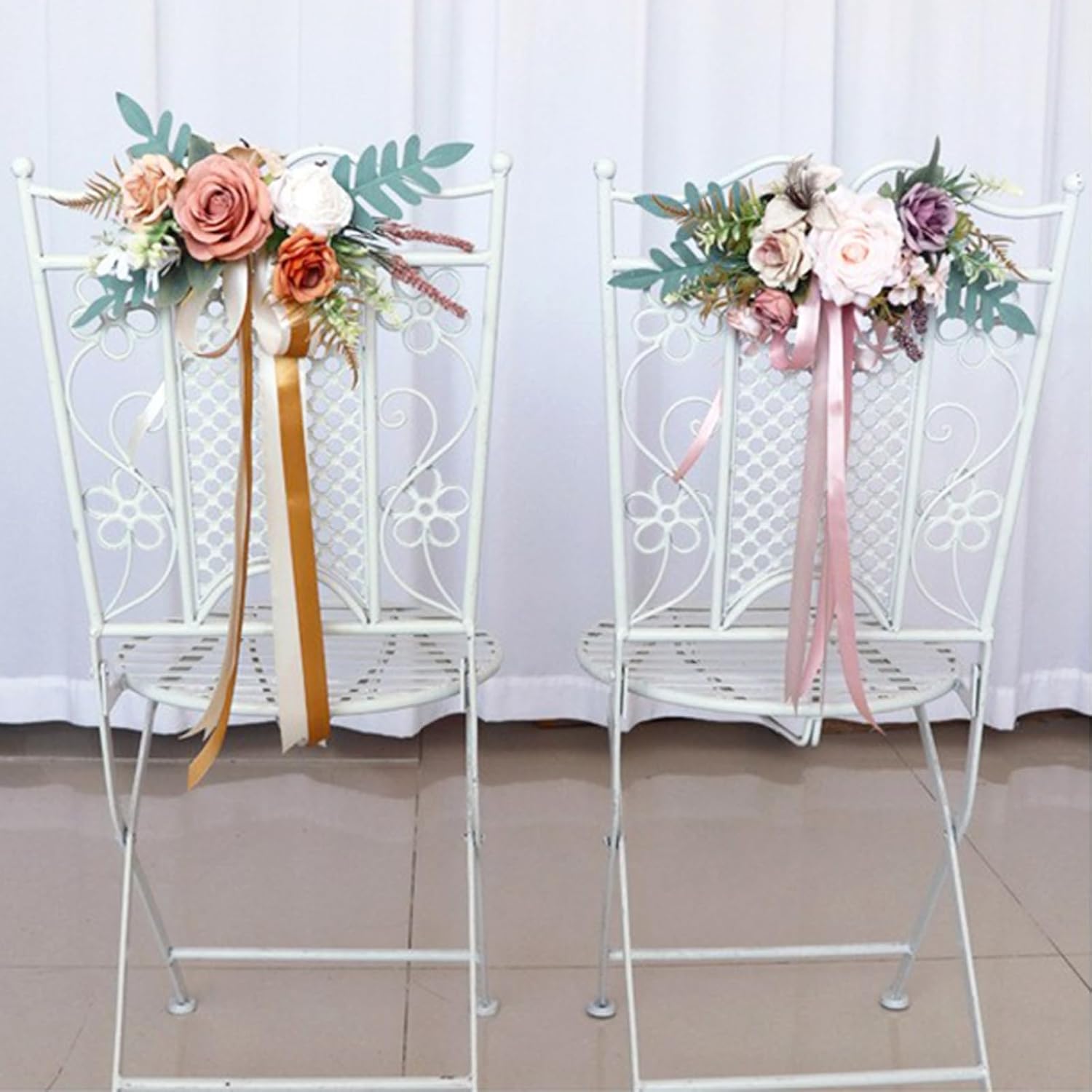 Xnferty Wedding Aisle Flowers with Chiffon Ribbons