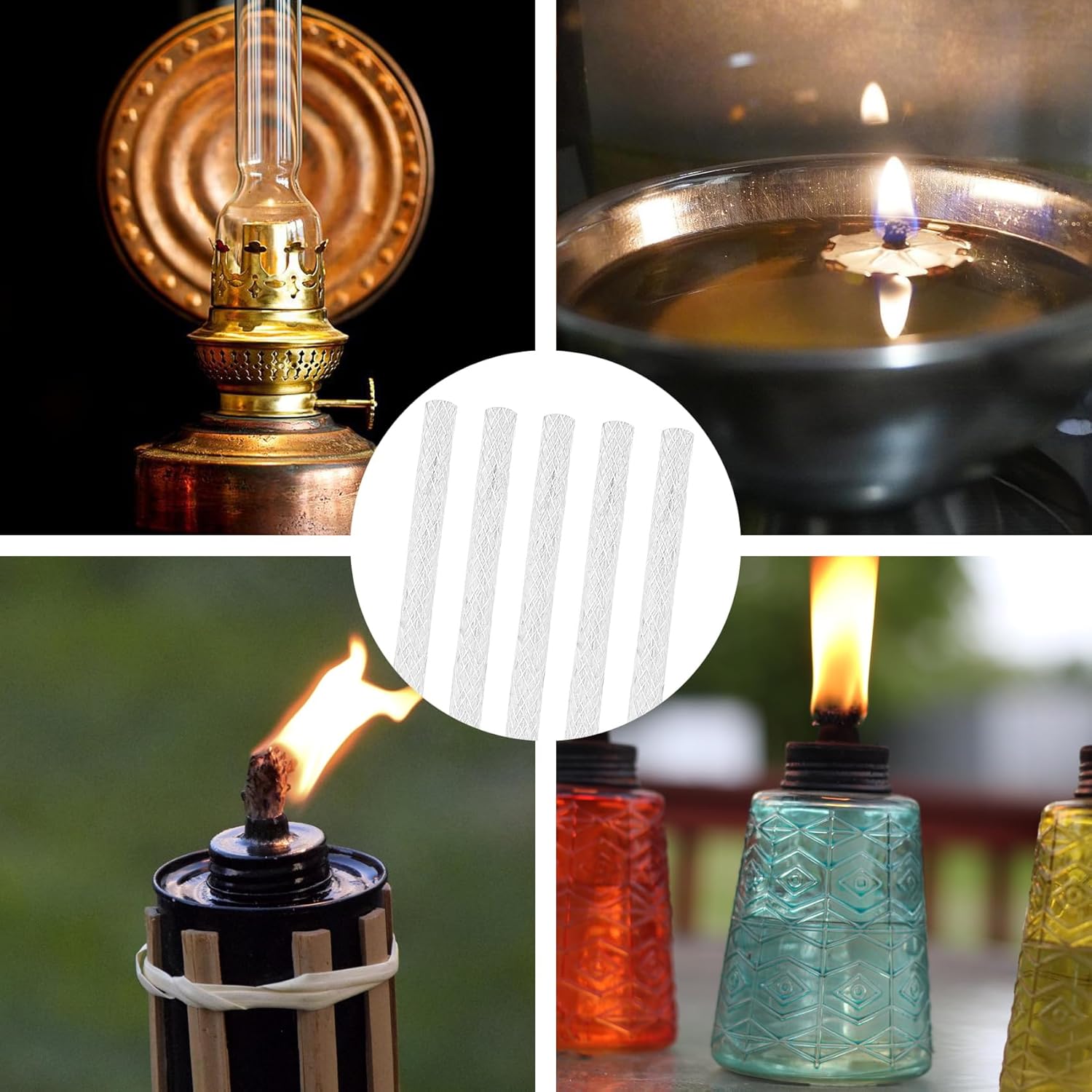 5 Pcs Fiberglass Wicks for Tiki Torches and Oil Lamps
