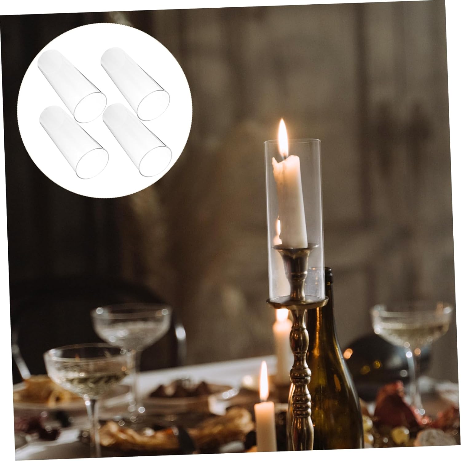 Zerodeko Windproof Candle Covers Glass Shades