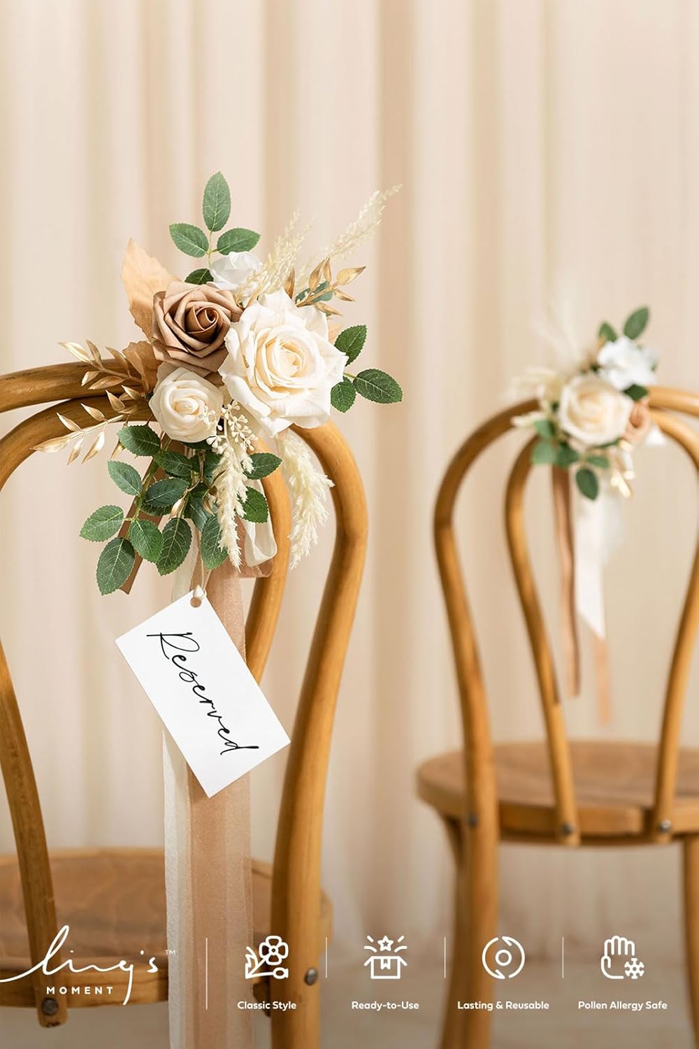 Lings Moment 8pcs Wedding Aisle Chair Decorations