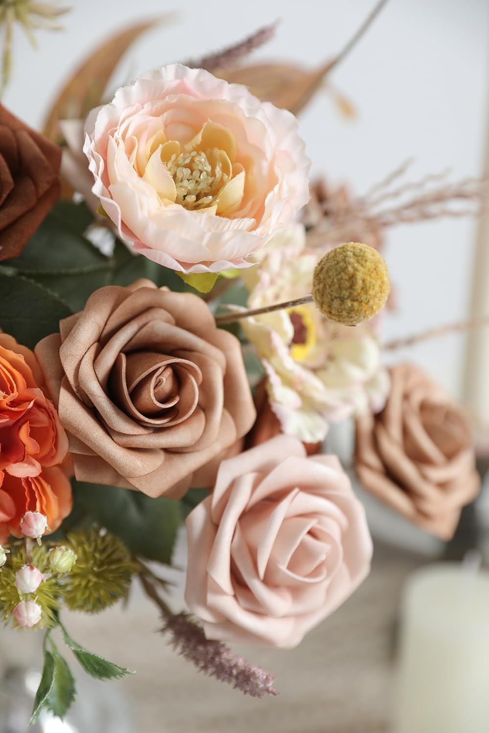 Artificial Dusty Rose Flowers 25pcs for Wedding Centerpieces