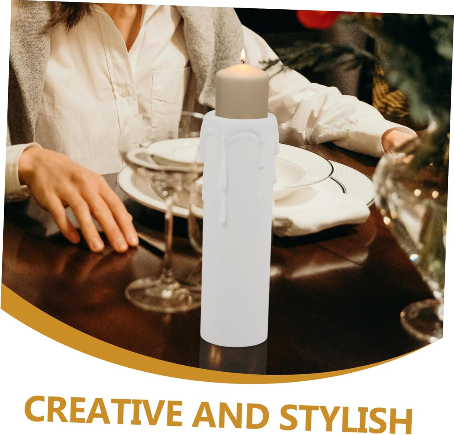 12pcs White Drip Candle Covers for Chandeliers