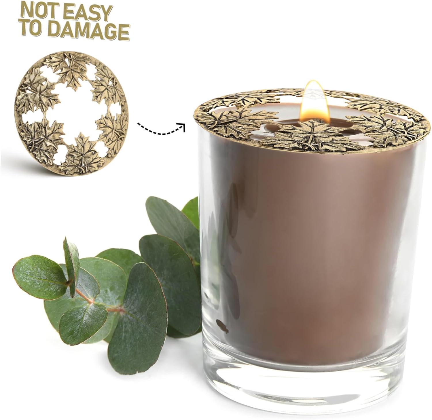 Candle Toppers for Jar Candles with Maple Leaf Design